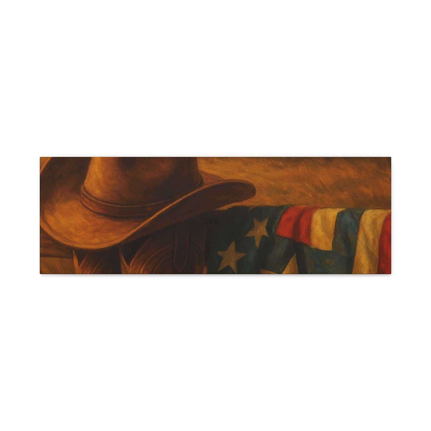 Rustic Canvas Art Print, Western Decor, Cowboy Hat and Boots, Americana Wall Art, Perfect Gift for Country Lovers