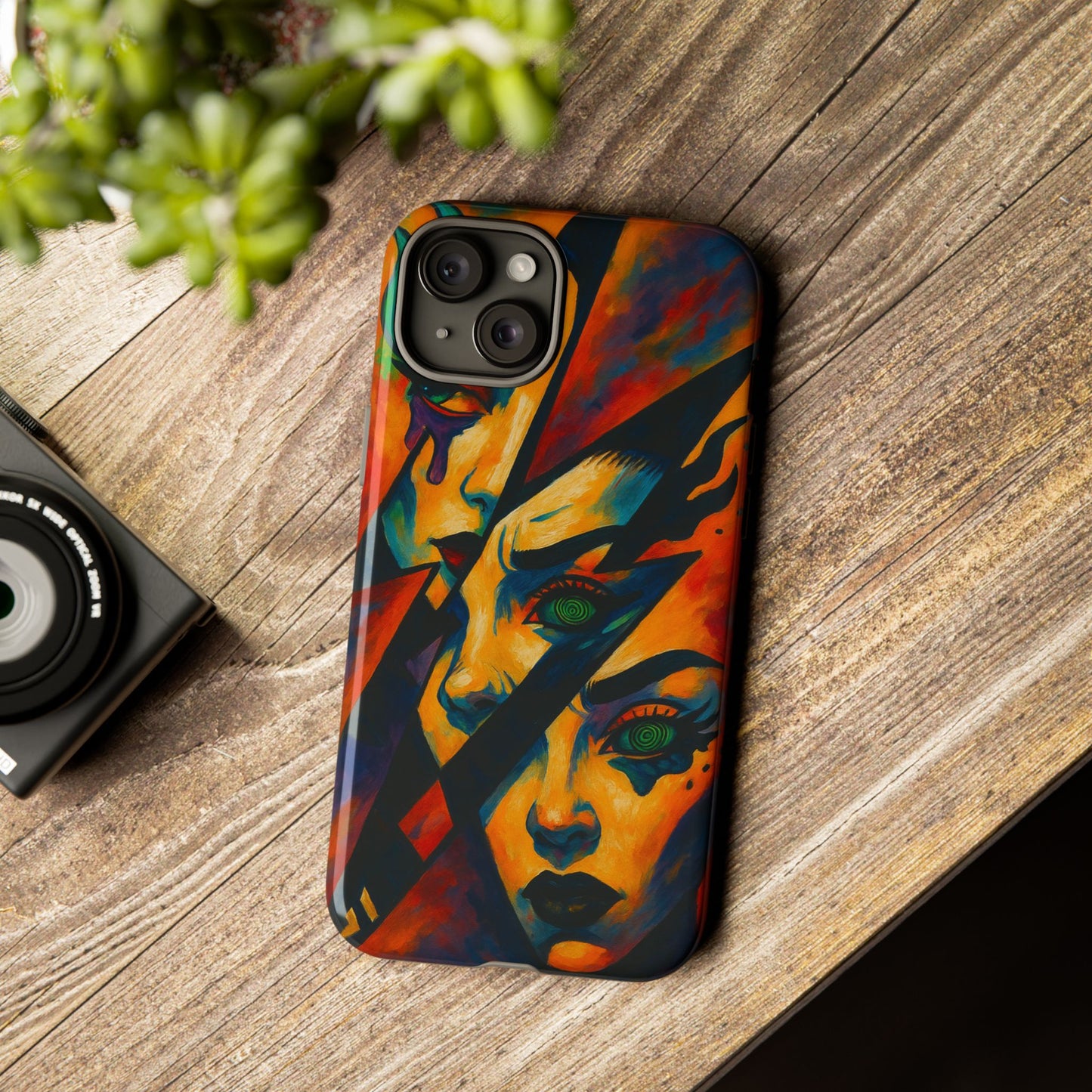 Vibrant Phone Case with Edgy Art, Tough Cases for Trendsetters, Unique Gift for Art Lovers, Colorful Phone Accessory, Protection and Style