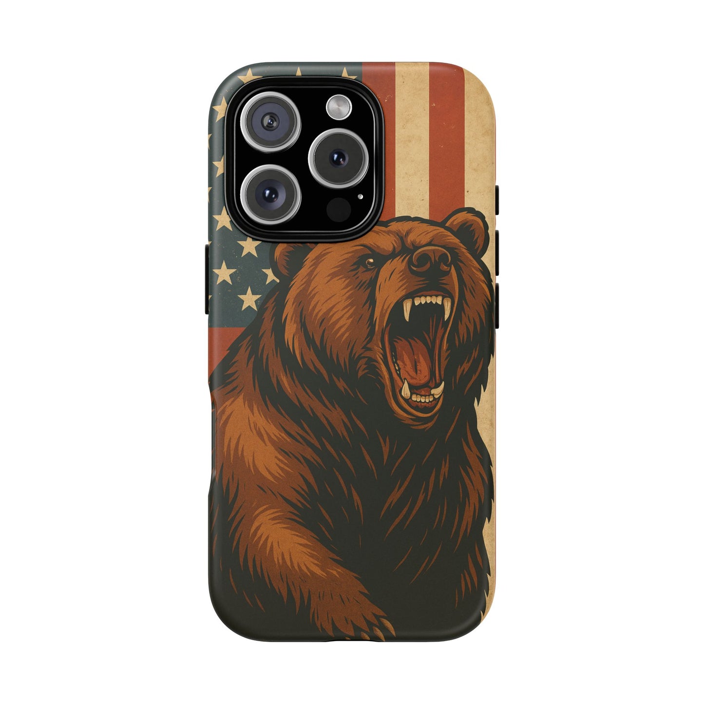 Tough Cases - Patriotic Bear Phone Case, Custom Phone Cover, Strong Protective Case, USA Flag Design, Gift for Outdoors Lovers