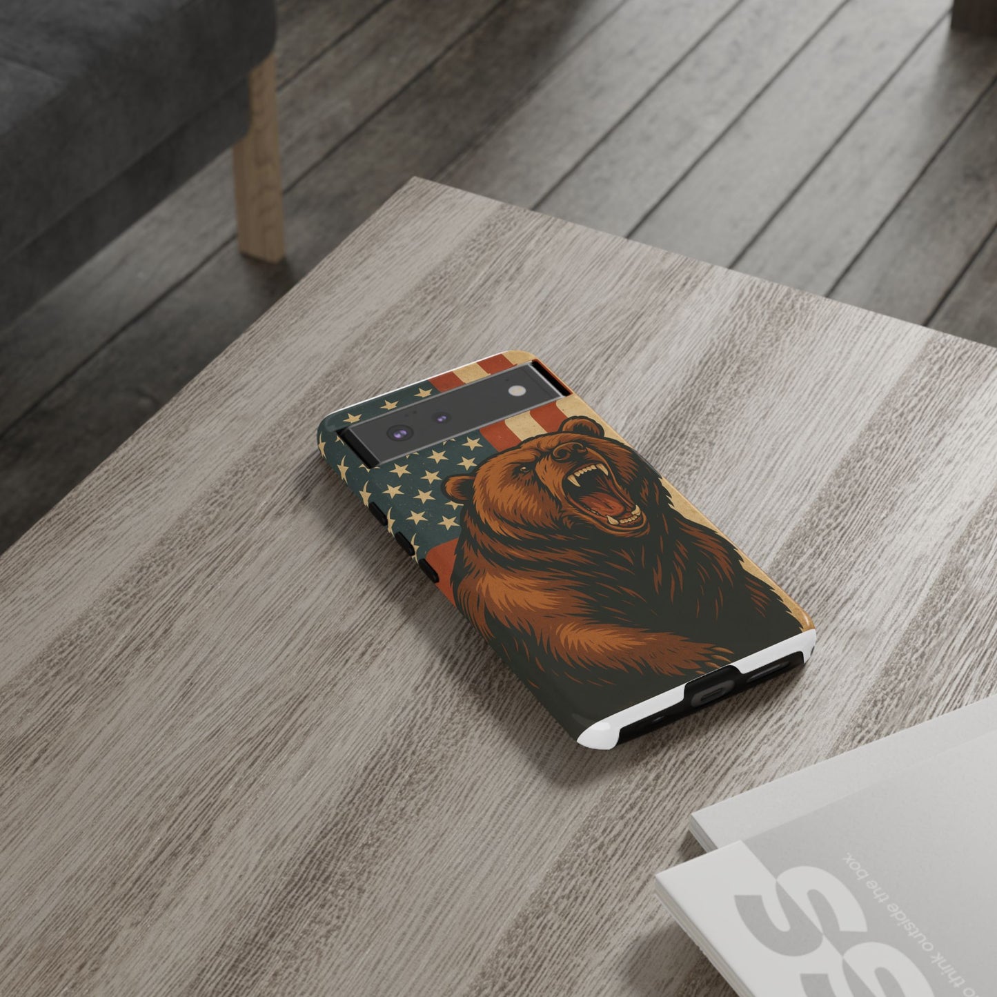 Tough Cases - Patriotic Bear Phone Case, Custom Phone Cover, Strong Protective Case, USA Flag Design, Gift for Outdoors Lovers