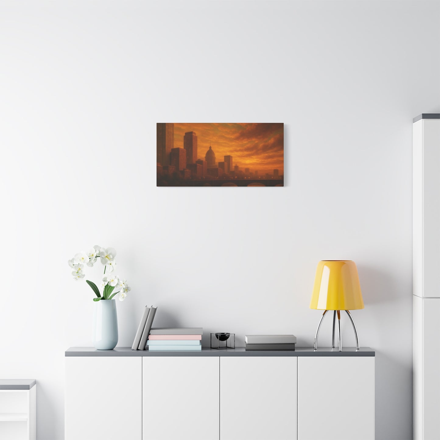 Sunset Cityscape Wall Art, Canvas Print, Home Decor, Urban Landscape, Unique Gift, Modern Art, Interior Design