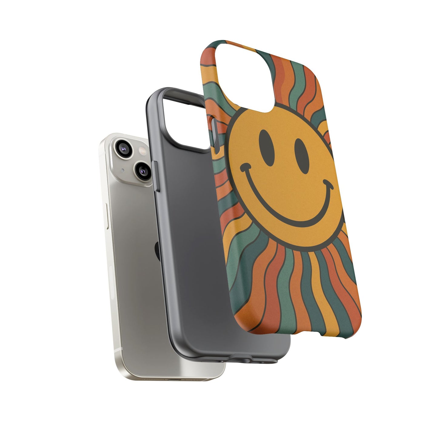Colorful Smiley Phone Case, Retro Vibe Phone Cover, Cute Gift for Kids and Adults, Fun Protector for Everyday Use, Eco-Friendly Merchandise