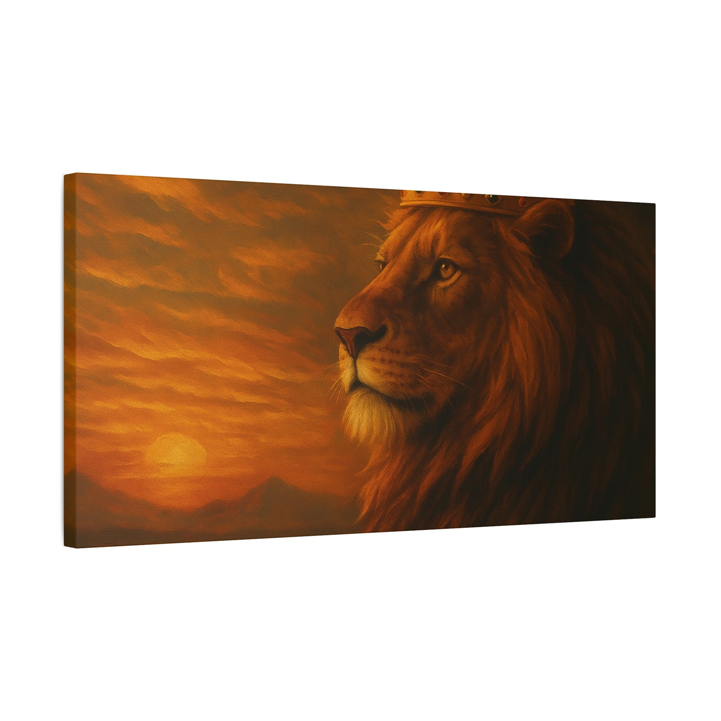 Majestic Lion Canvas Print, Animal Wall Art, Home Decor, Crowned Lion Artwork, Gift for Animal Lovers, Safari Themed Room