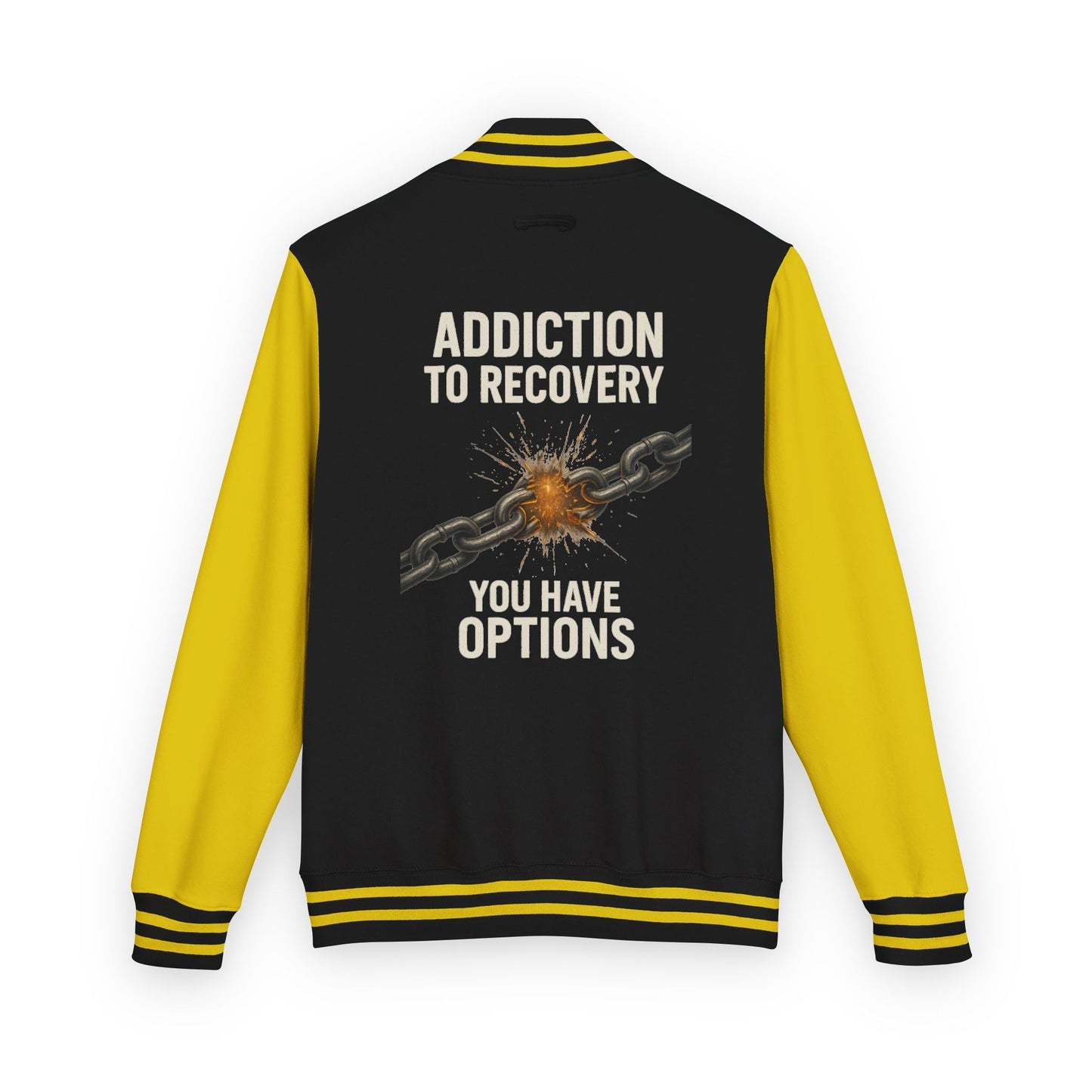 Unisex Heavyweight Letterman Jacket - Vintage Style, Perfect Gift for Recovery and Motivation, Casual Wear, Sports Jacket, College Style