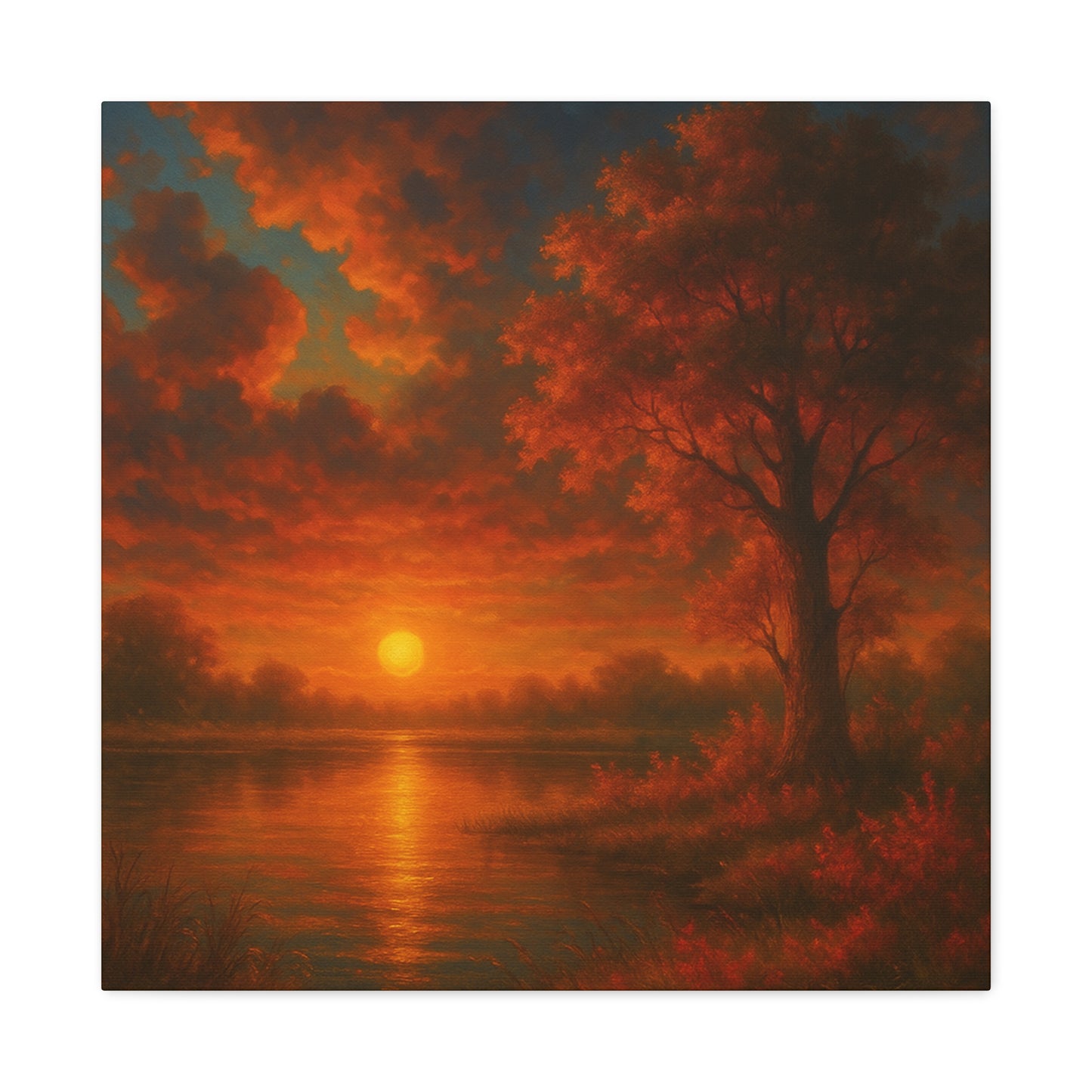 Serene Sunset Canvas Wall Art, Nature Decor, Home Aesthetic, Gift for Art Lovers, Inspiring Wall Hanging, Living Room Decoration