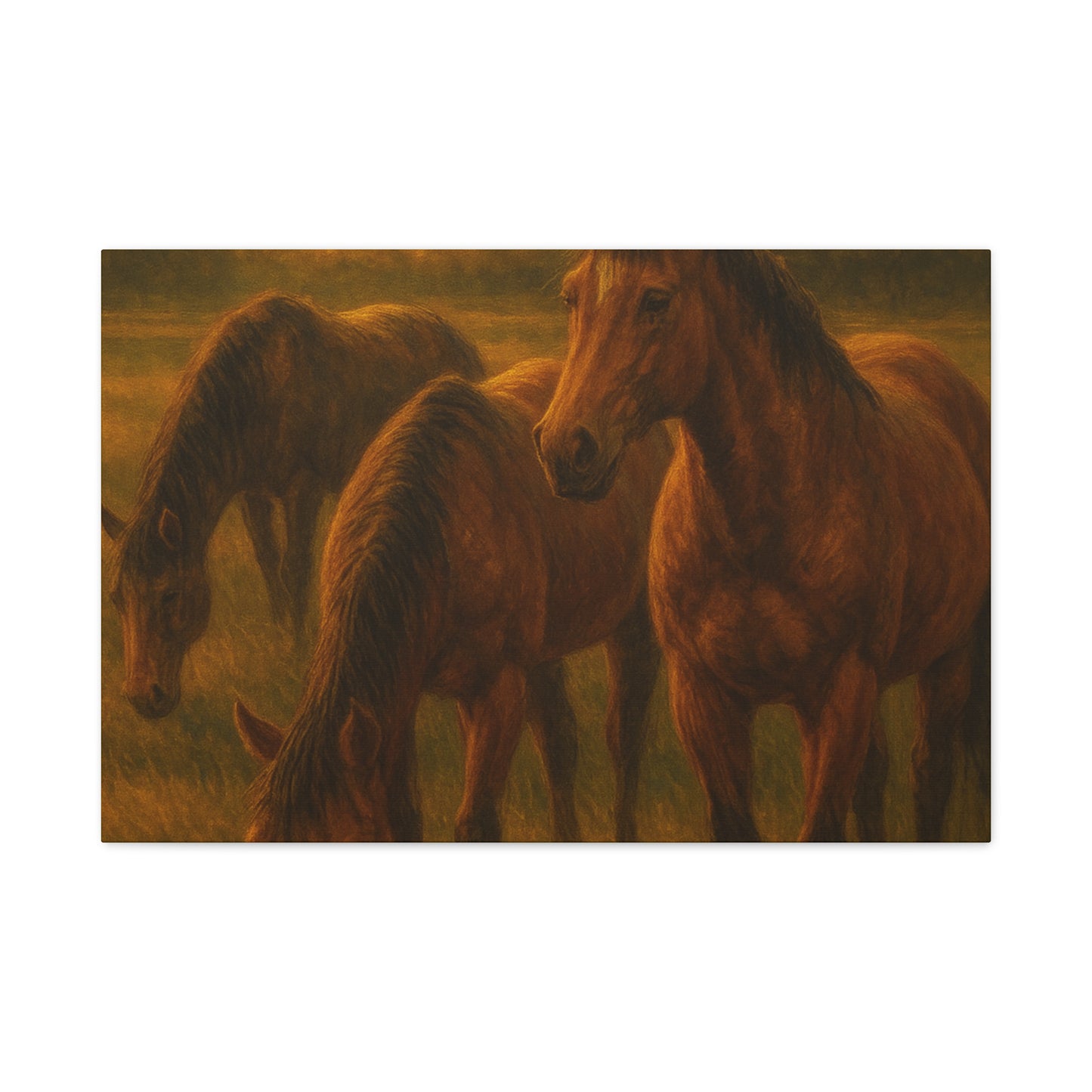 Rustic Horse Artwork Canvas, Equine Home Decor, Horse Lover Gift, Farmhouse Wall Art, Equestrian Decor, Nature Inspired