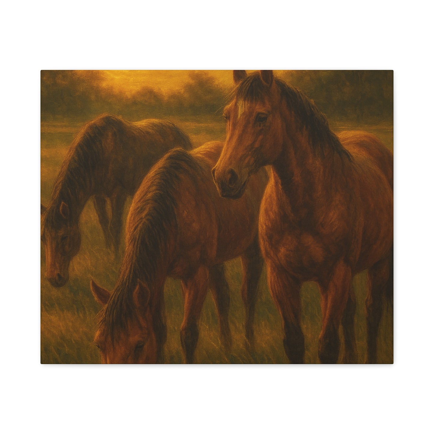 Rustic Horse Artwork Canvas, Equine Home Decor, Horse Lover Gift, Farmhouse Wall Art, Equestrian Decor, Nature Inspired