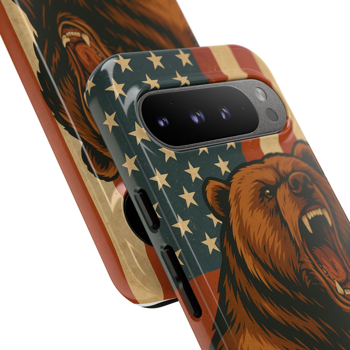 Tough Cases - Patriotic Bear Phone Case, Custom Phone Cover, Strong Protective Case, USA Flag Design, Gift for Outdoors Lovers