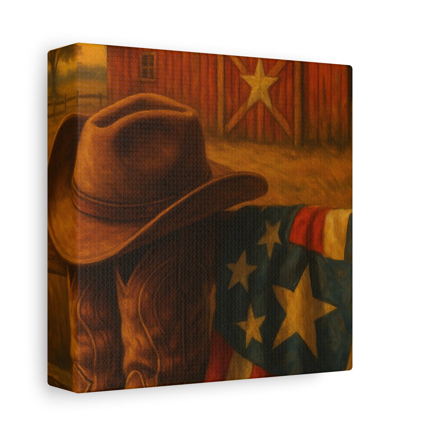 Rustic Canvas Art Print, Western Decor, Cowboy Hat and Boots, Americana Wall Art, Perfect Gift for Country Lovers