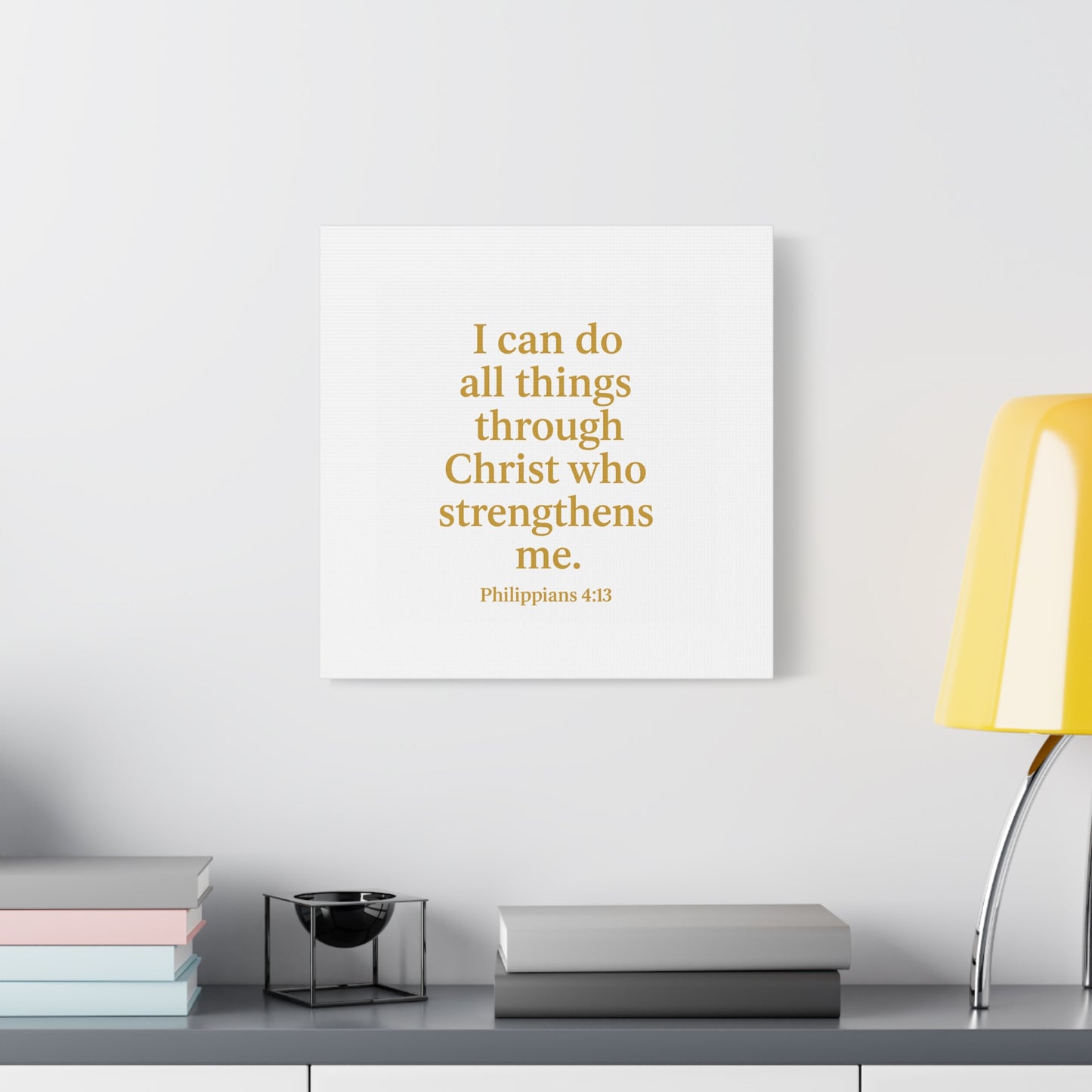 Inspirational Wall Art Canvas - Philippians 4:13 Quote, Motivational Home Decor, Christian Gift, Modern Framed Print, Faith-Based Art