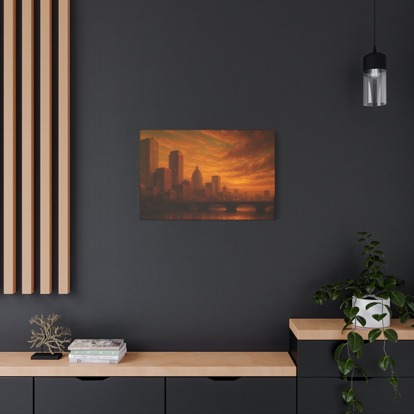 Sunset Cityscape Wall Art, Canvas Print, Home Decor, Urban Landscape, Unique Gift, Modern Art, Interior Design
