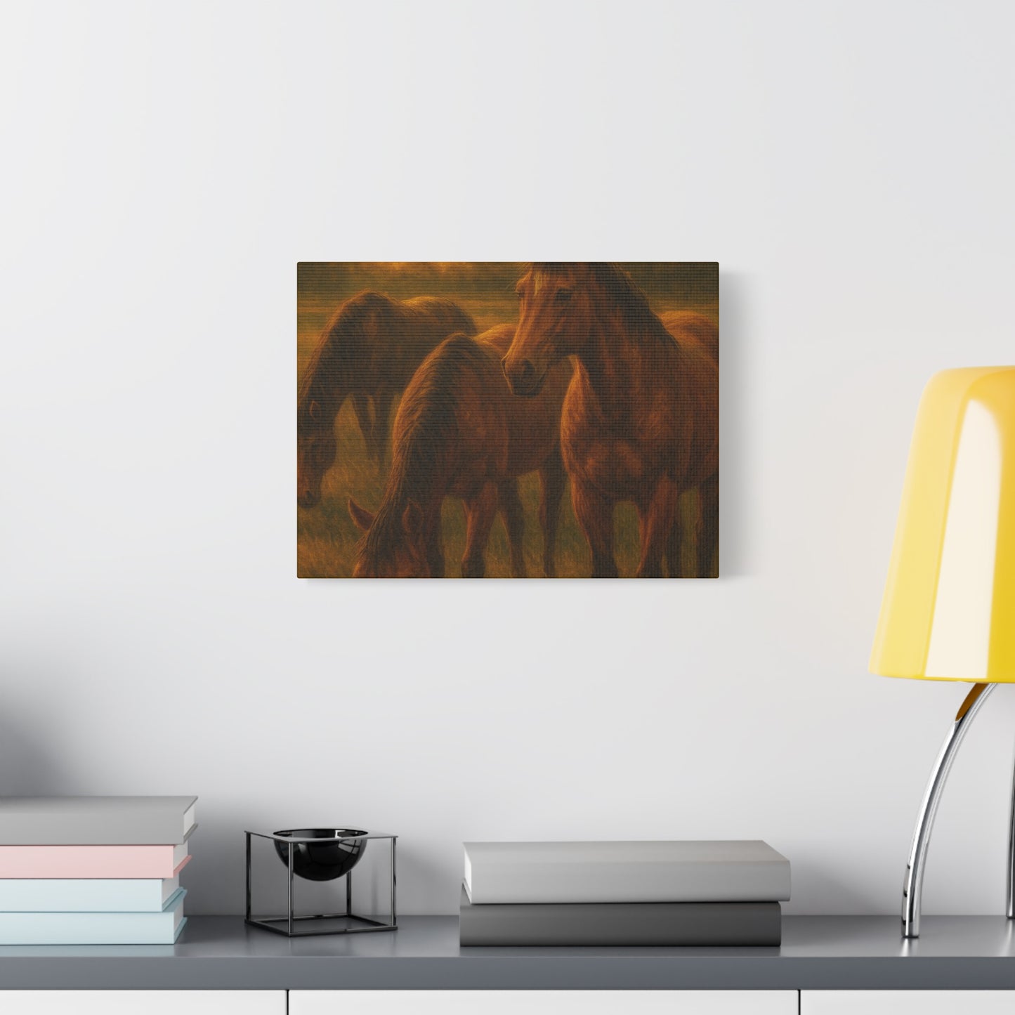 Rustic Horse Artwork Canvas, Equine Home Decor, Horse Lover Gift, Farmhouse Wall Art, Equestrian Decor, Nature Inspired