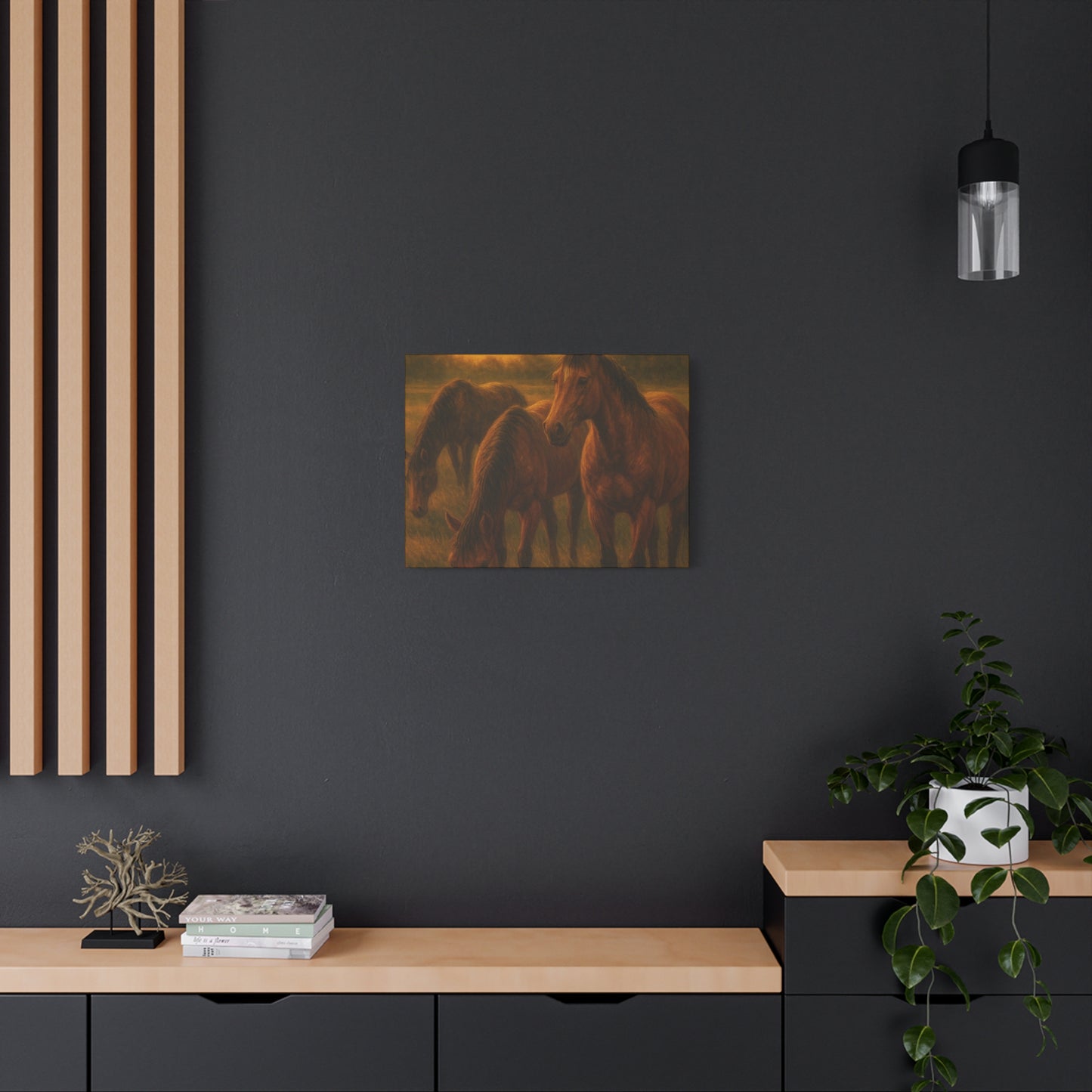 Rustic Horse Artwork Canvas, Equine Home Decor, Horse Lover Gift, Farmhouse Wall Art, Equestrian Decor, Nature Inspired