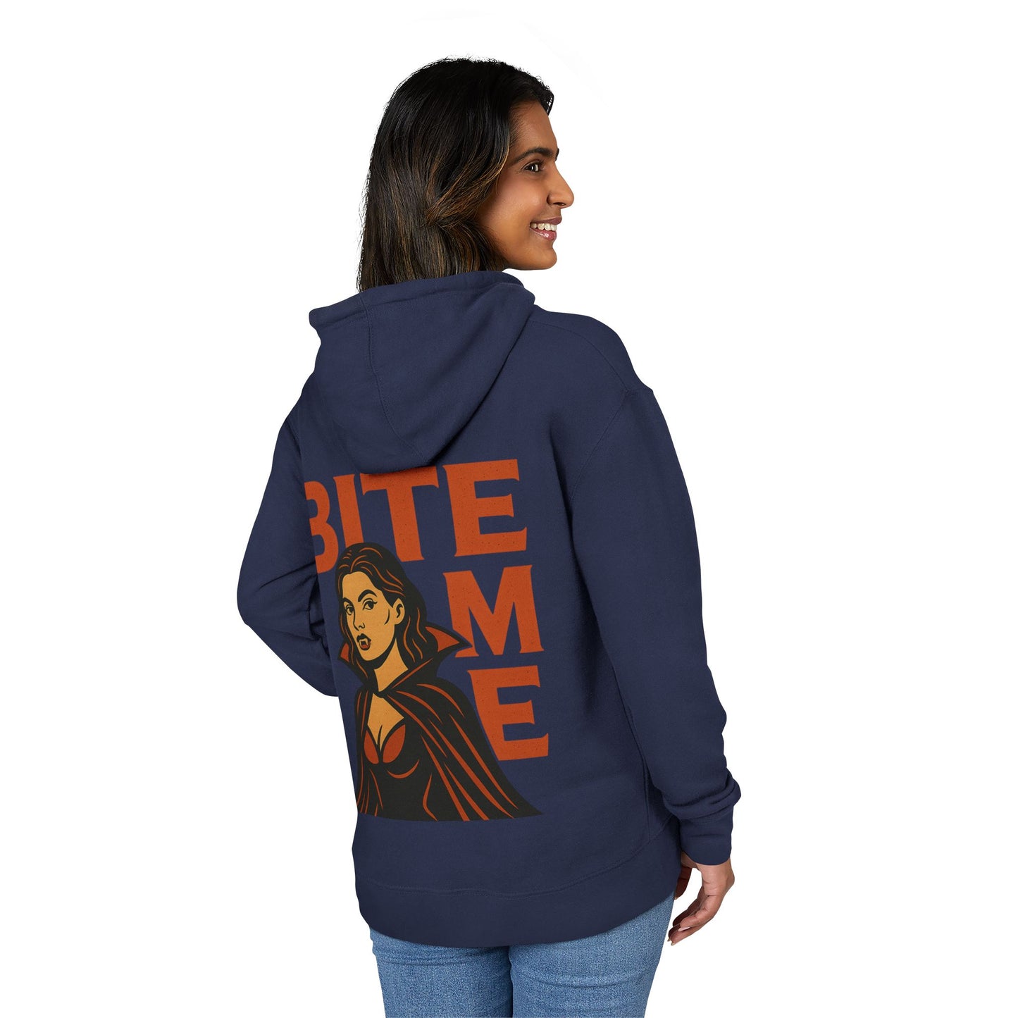 Vampire Bite Me Hoodie, Unisex Halloween Sweatshirt, Spooky Season Apparel, Gothic Fashion, Unique Gift for Vampires