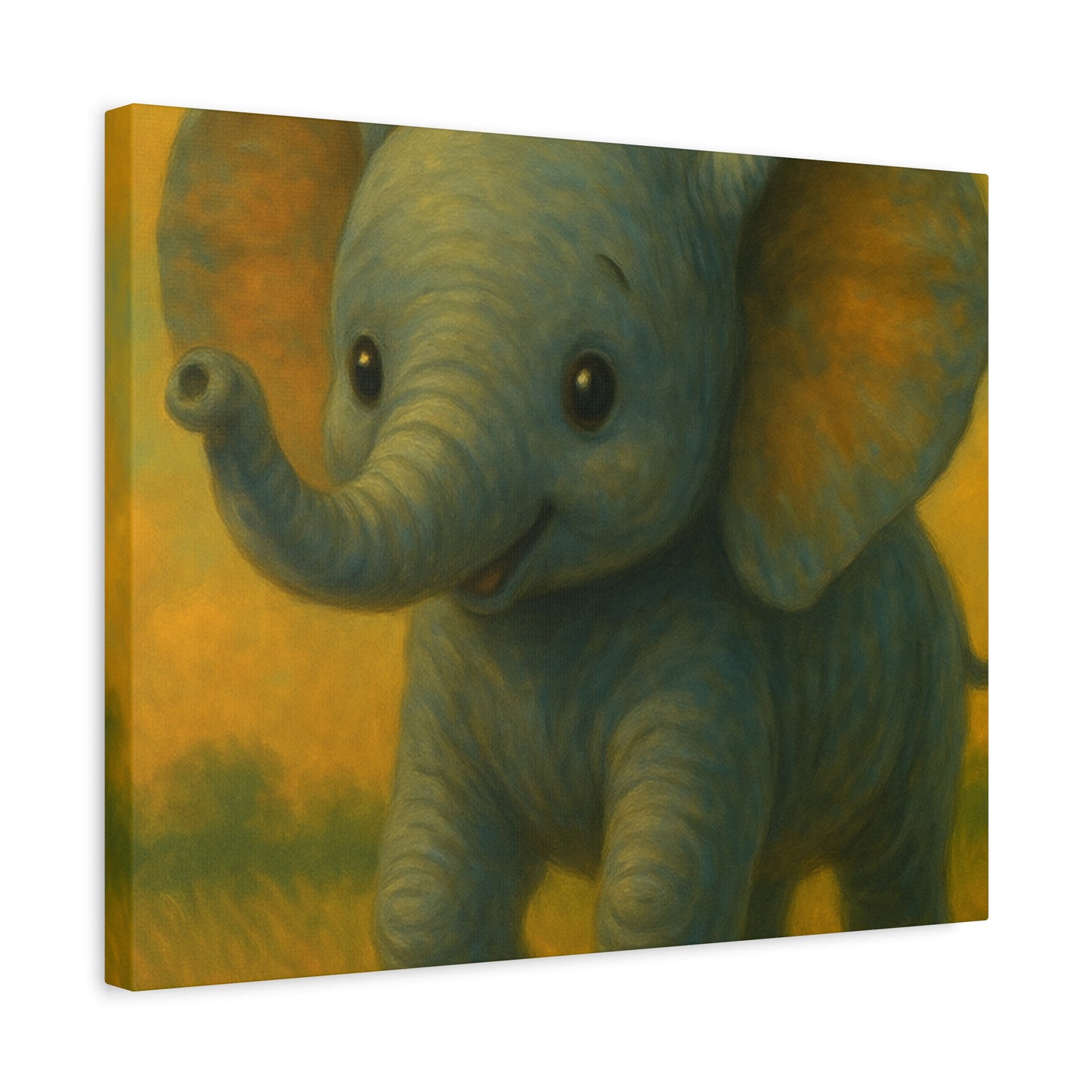 Elephant Canvas Art Print, Cute Nursery Wall Decor, Kids Room Art, Baby Shower Gift, Animal Lover Gift
