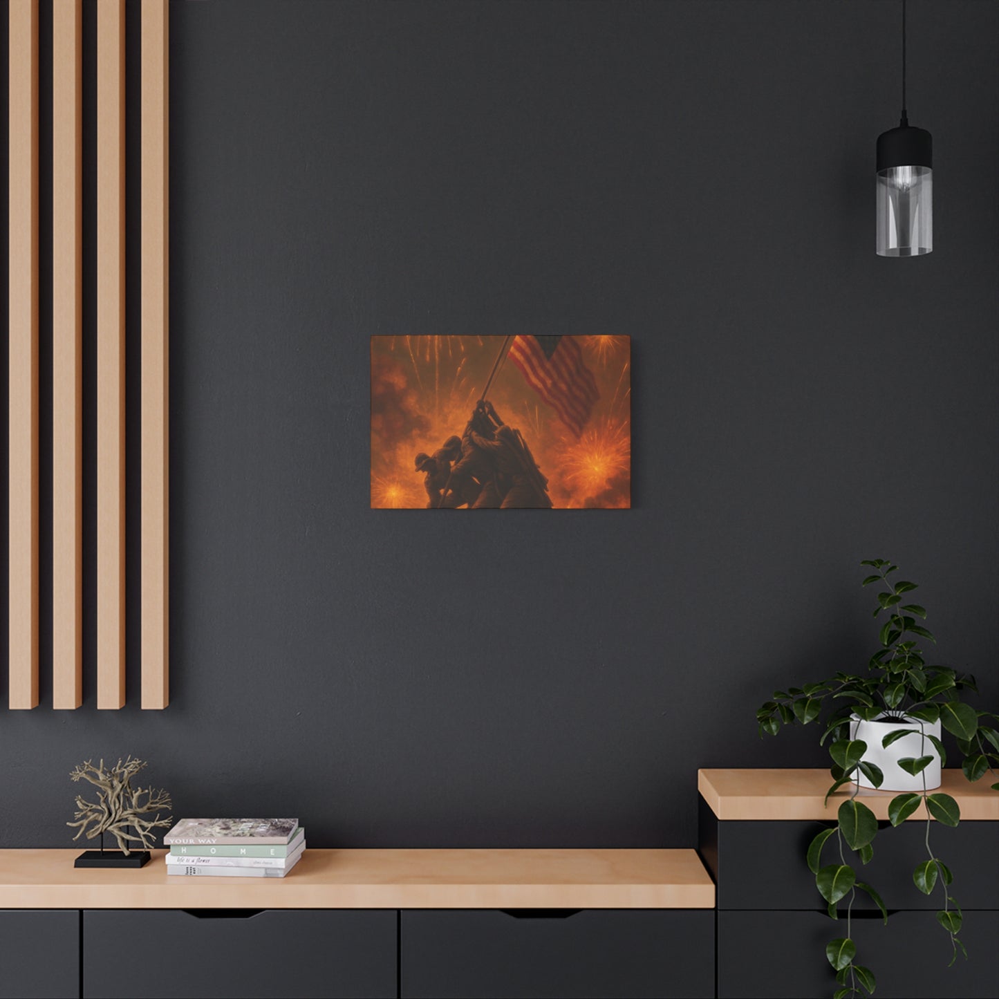 Patriotic Matte Canvas Wall Art, Military Tribute Decor, Independence Day Decoration, Veteran's Day Gift, Home Gallery Display