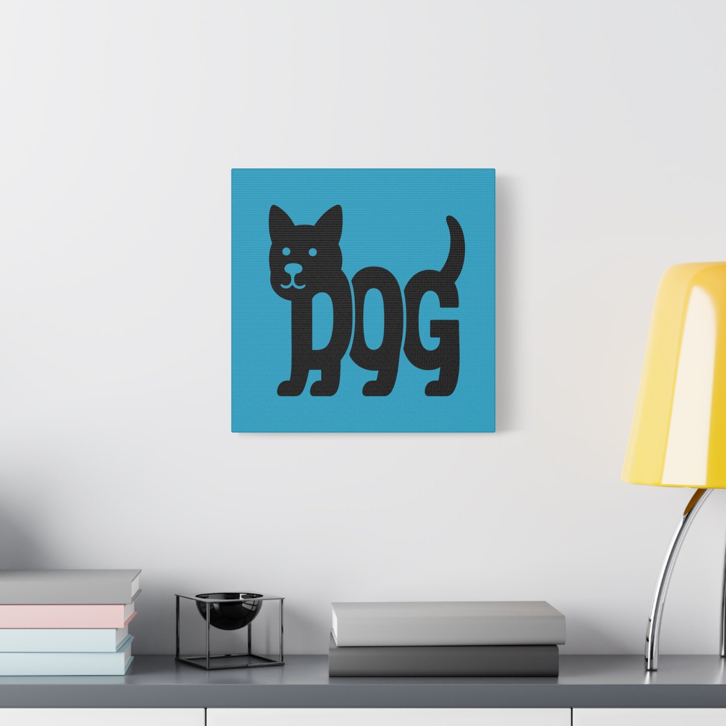 Dog Lover Canvas Art Print, Wall Decor, Home Decoration, Pet-Themed Artwork, Gift for Dog Owners, Blue Dog Art, Animal Lover Gift