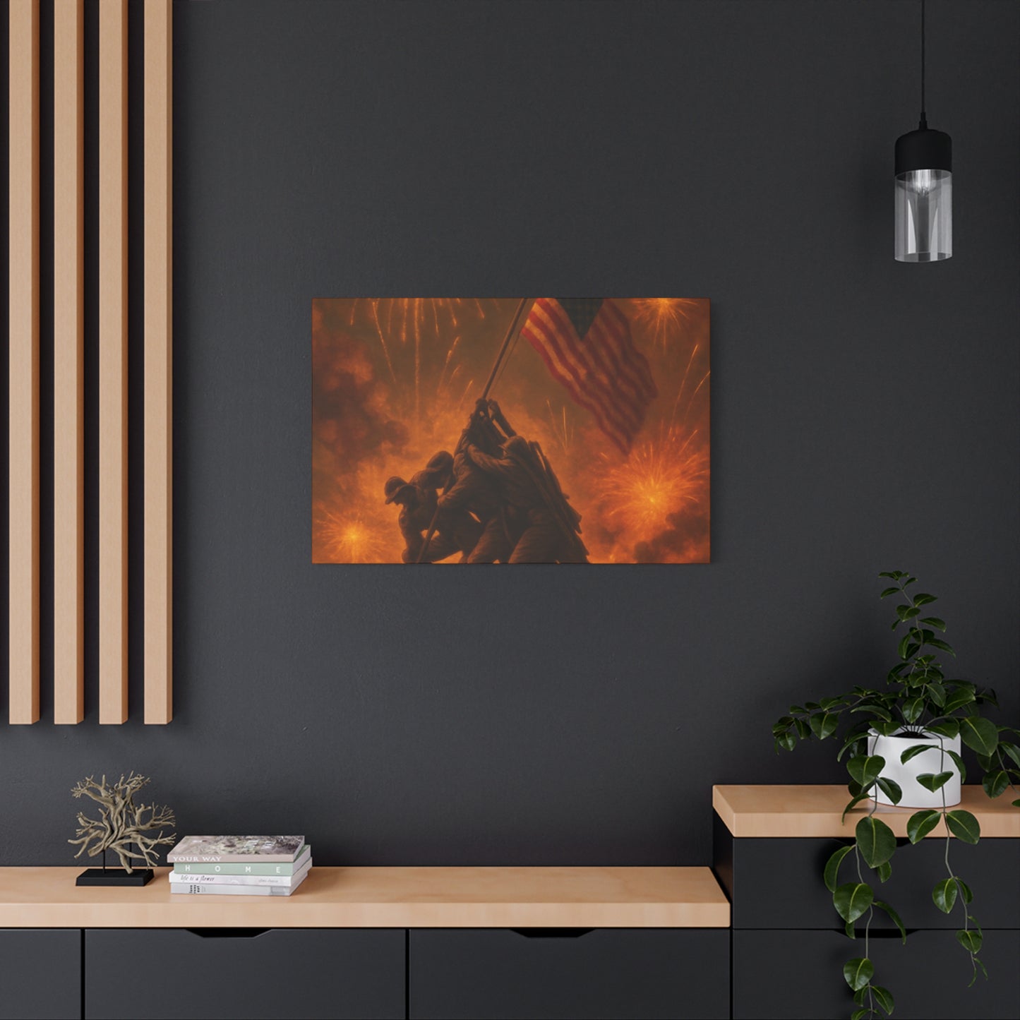 Patriotic Matte Canvas Wall Art, Military Tribute Decor, Independence Day Decoration, Veteran's Day Gift, Home Gallery Display