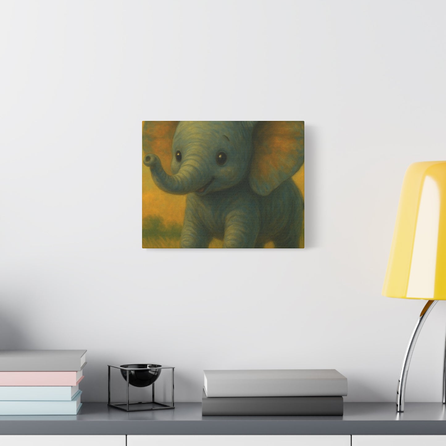 Elephant Canvas Art Print, Cute Nursery Wall Decor, Kids Room Art, Baby Shower Gift, Animal Lover Gift