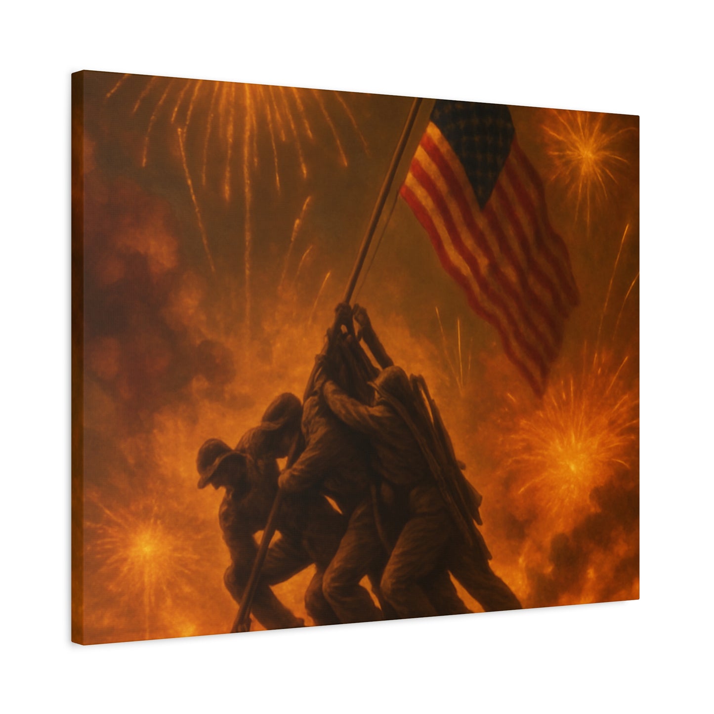 Patriotic Matte Canvas Wall Art, Military Tribute Decor, Independence Day Decoration, Veteran's Day Gift, Home Gallery Display