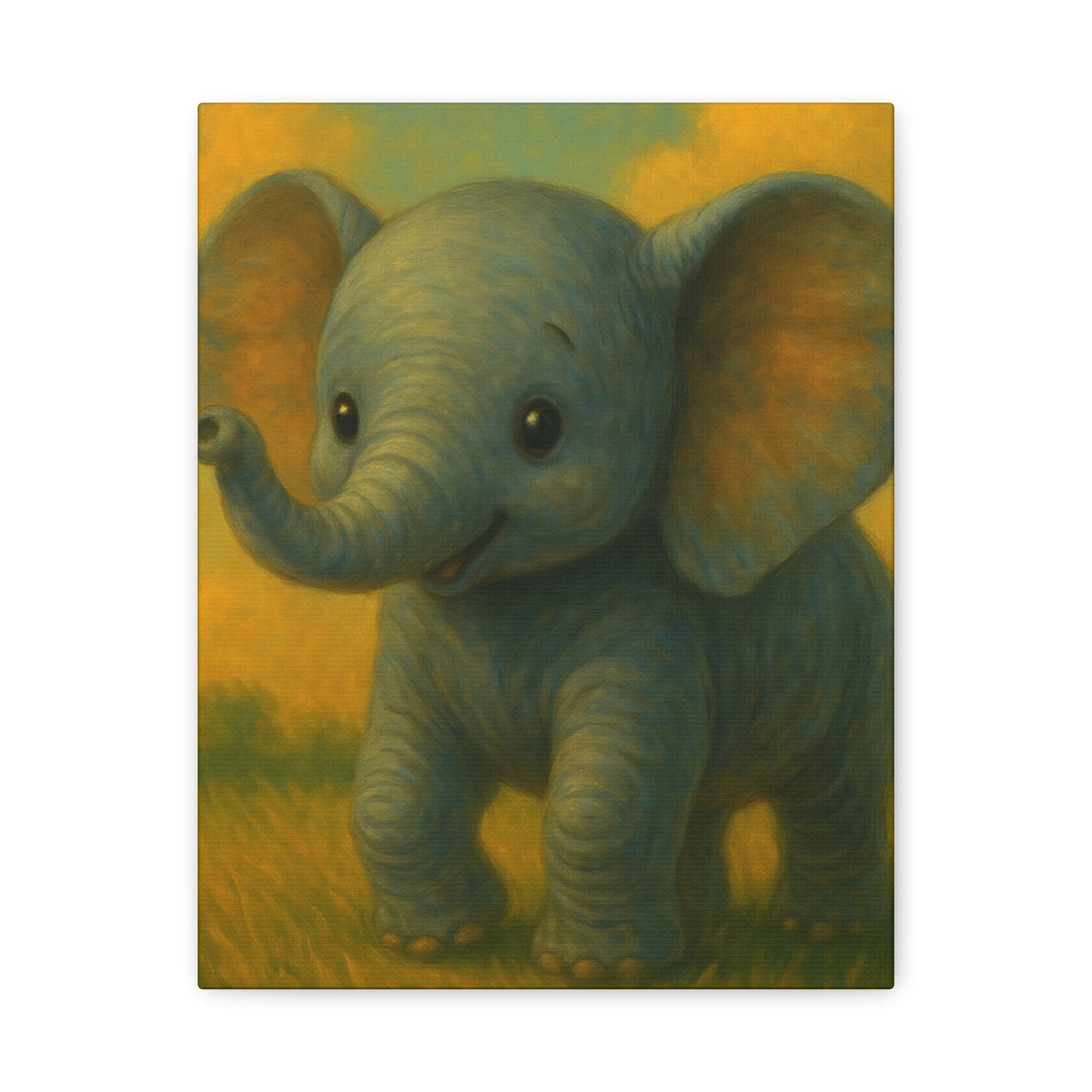 Elephant Canvas Art Print, Cute Nursery Wall Decor, Kids Room Art, Baby Shower Gift, Animal Lover Gift
