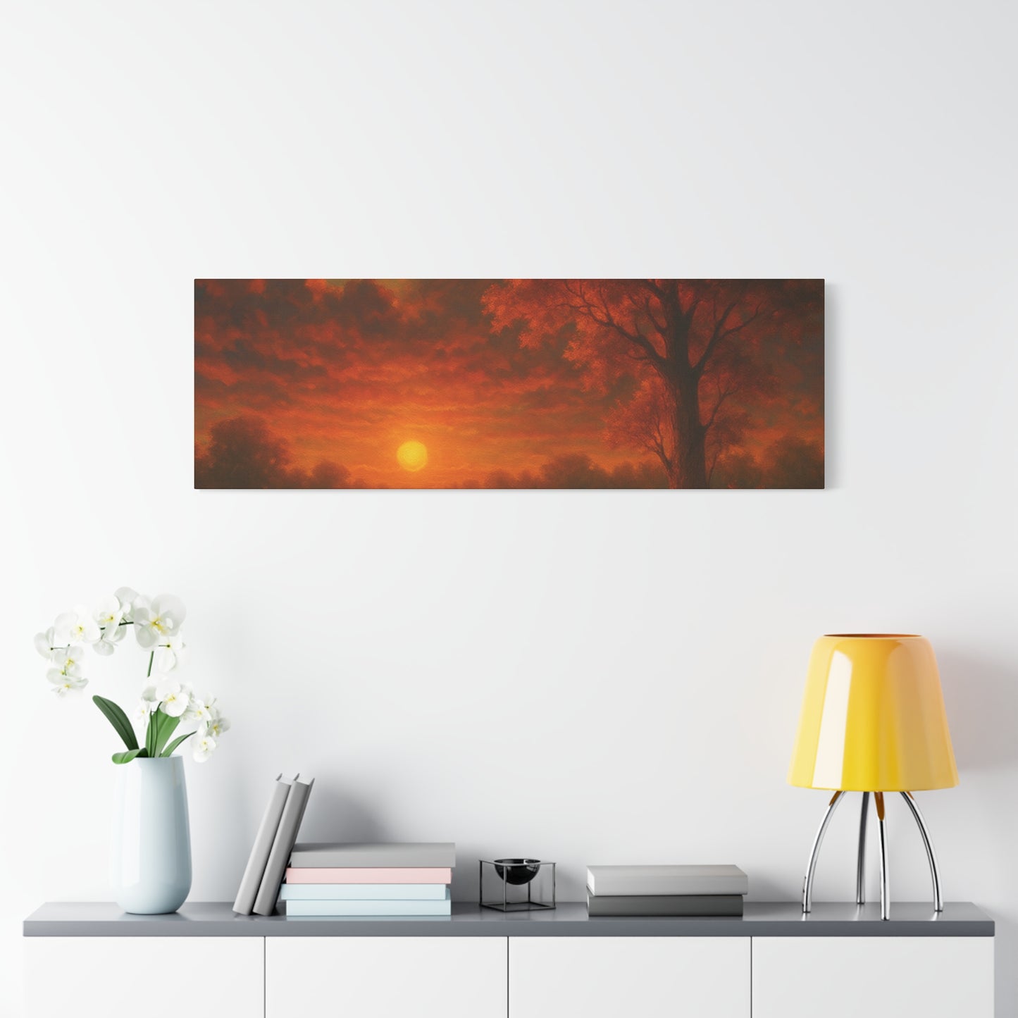 Serene Sunset Canvas Wall Art, Nature Decor, Home Aesthetic, Gift for Art Lovers, Inspiring Wall Hanging, Living Room Decoration