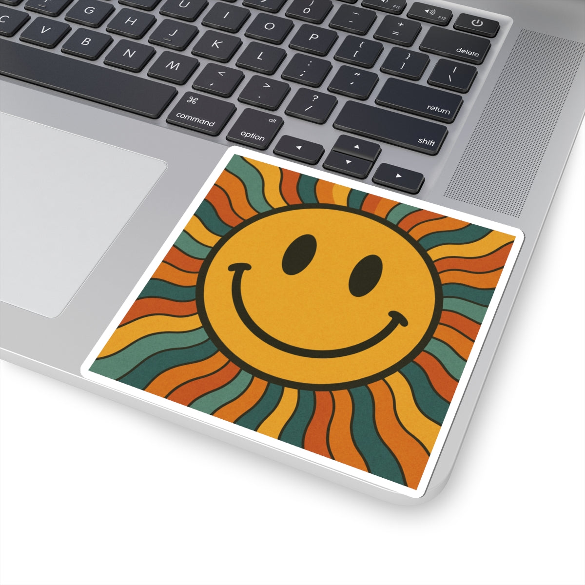 Smiley Sun Kiss-Cut Stickers, Fun Retro Decals, Cheerful Laptop Decorations, Positive Vibe Stickers, Gifts for Friends, Mood Boosters