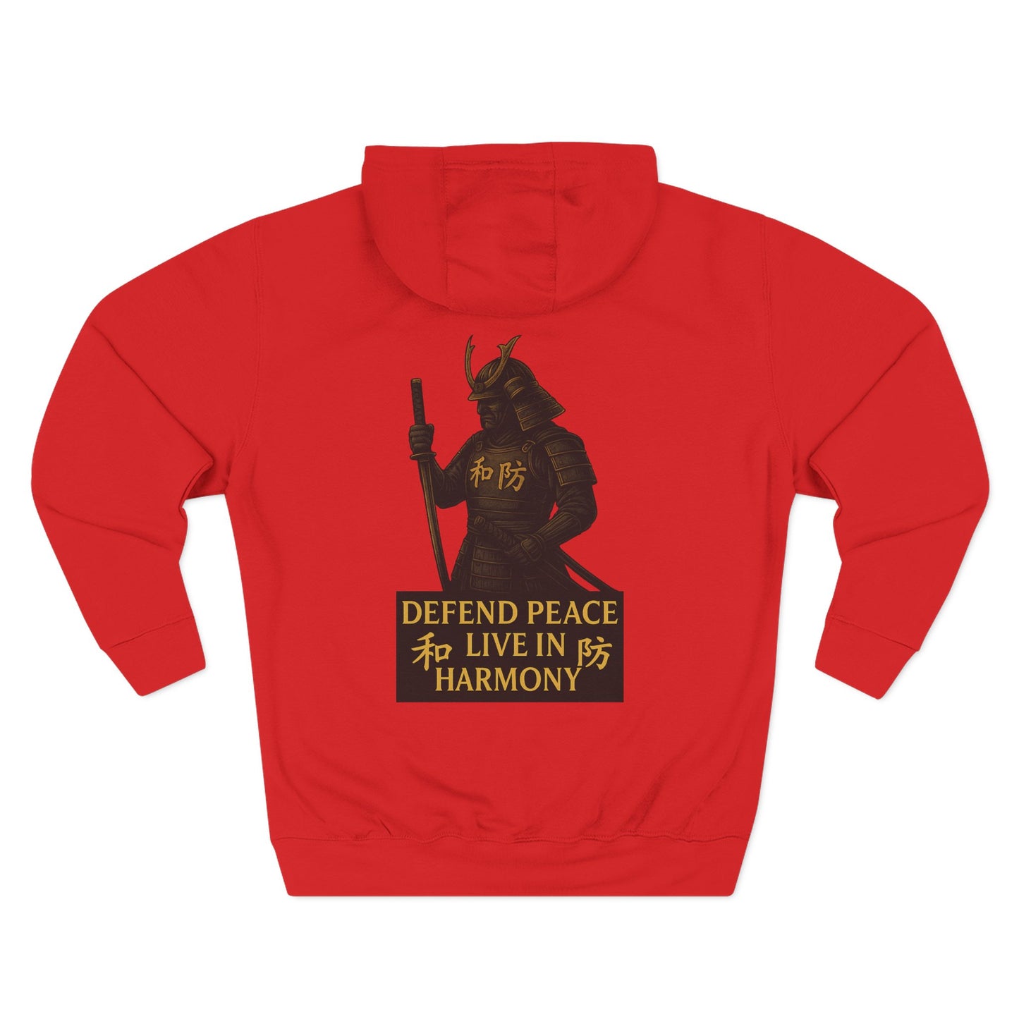 Samurai hoodie- Stay Sober, Defend Peace | Cozy Sweatshirt for Wellness, Gratitude Gifts, Motivation, Mindfulness
