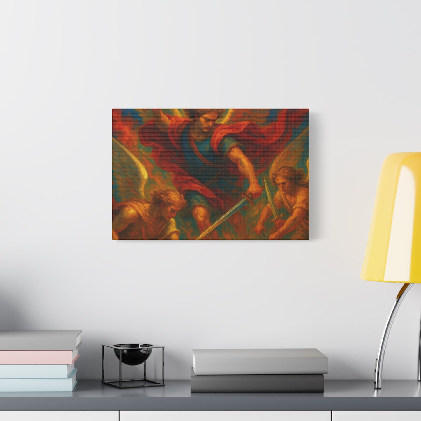 Divine Art Canvas, St Michael Wall Decor, Spiritual Home Decor, Inspirational Gift, Saint Art Print, Religious Wall Art
