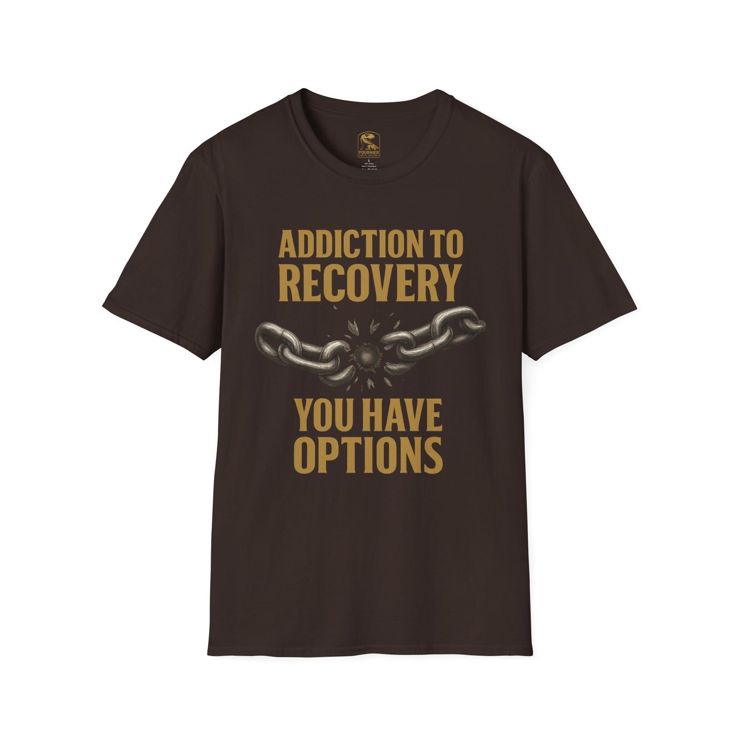 Recovery Awareness T-Shirt - Addiction to Recovery Quote, Unisex Softstyle Tee for Support, Mental Health, Gift for Friends