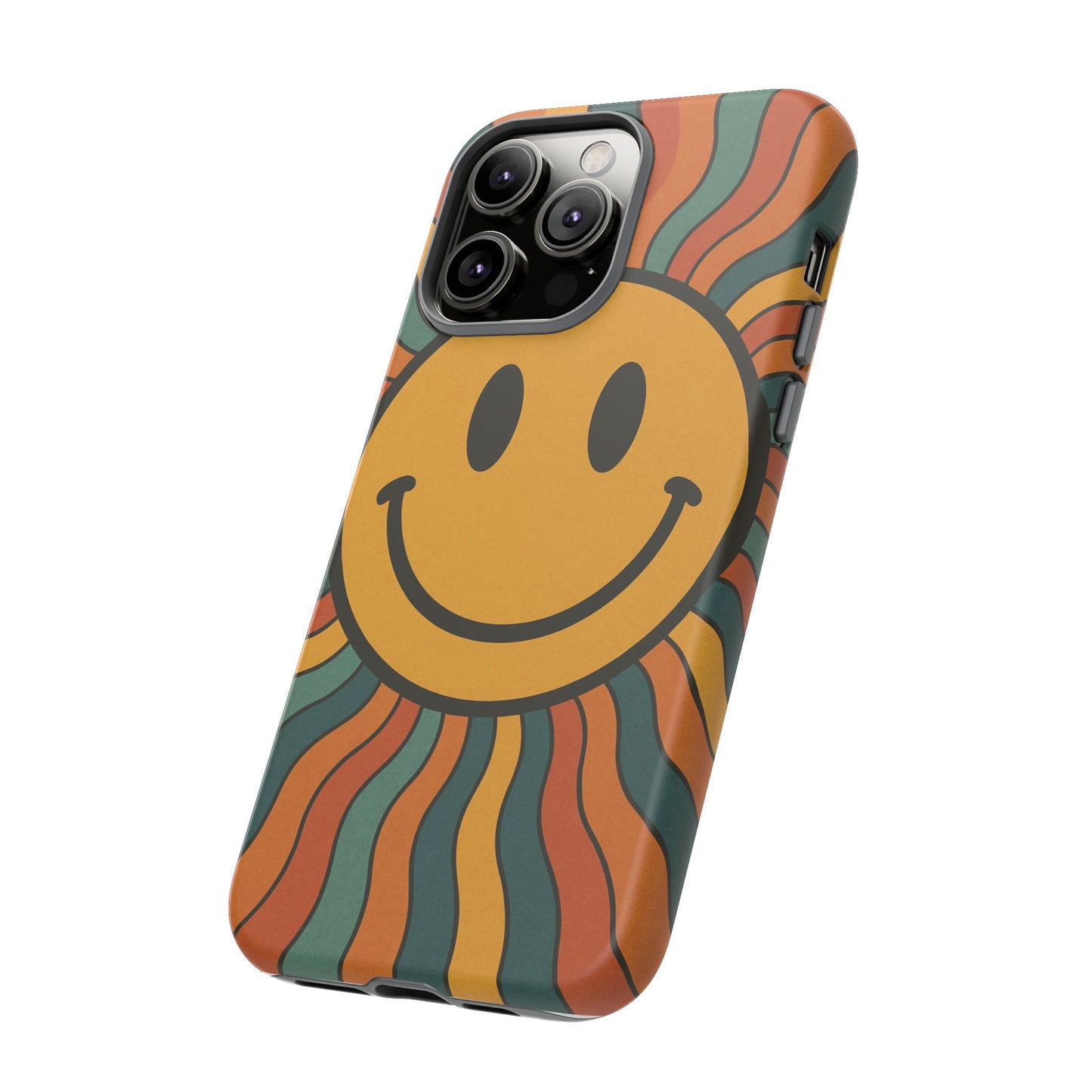 Colorful Smiley Phone Case, Retro Vibe Phone Cover, Cute Gift for Kids and Adults, Fun Protector for Everyday Use, Eco-Friendly Merchandise