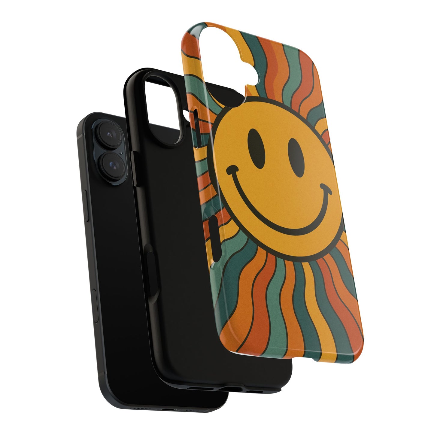 Colorful Smiley Phone Case, Retro Vibe Phone Cover, Cute Gift for Kids and Adults, Fun Protector for Everyday Use, Eco-Friendly Merchandise