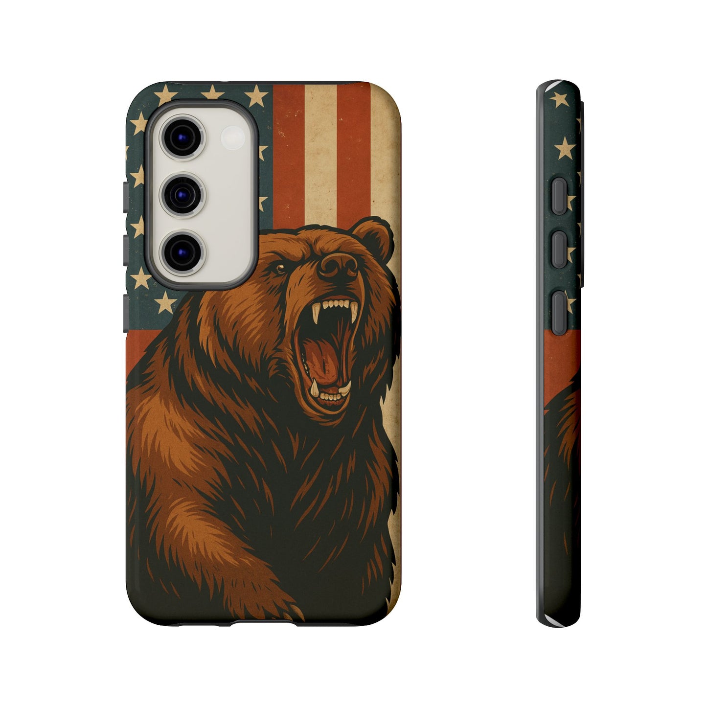 Tough Cases - Patriotic Bear Phone Case, Custom Phone Cover, Strong Protective Case, USA Flag Design, Gift for Outdoors Lovers