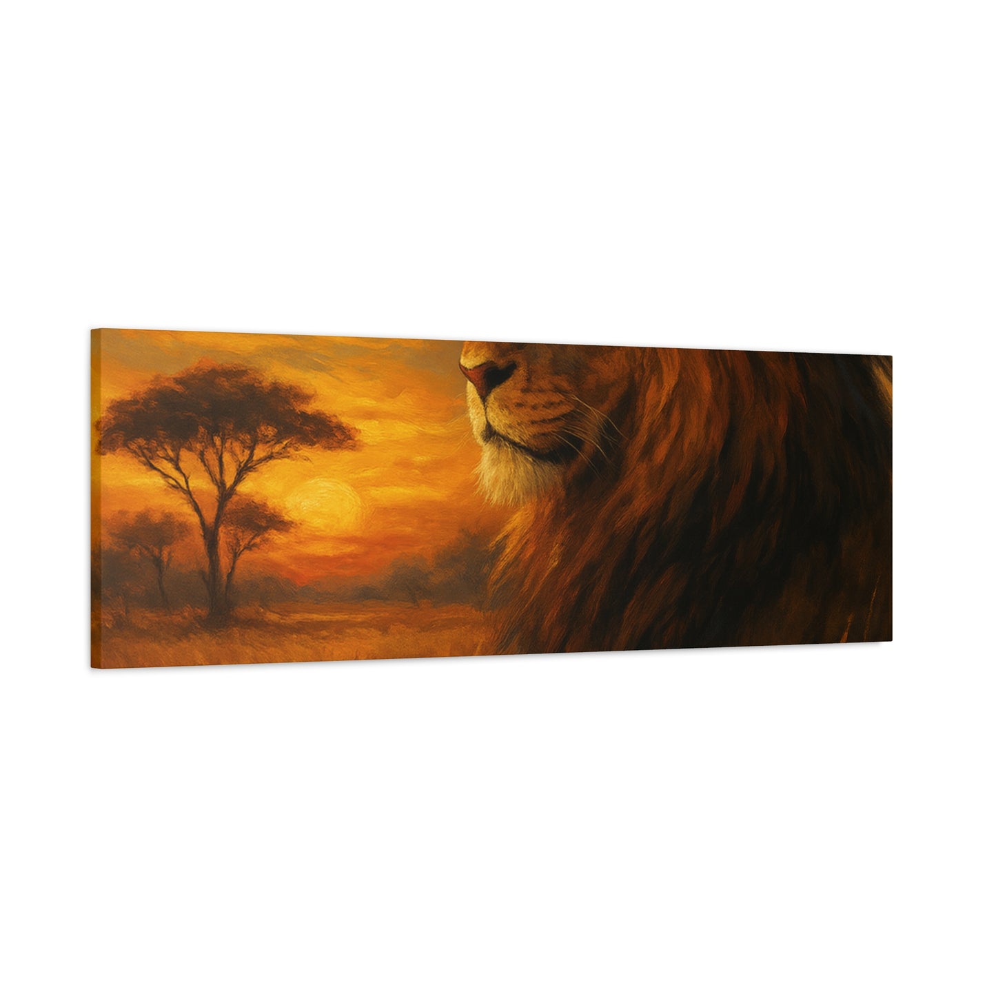 King of the Savanna - Lion Sunset Canvas