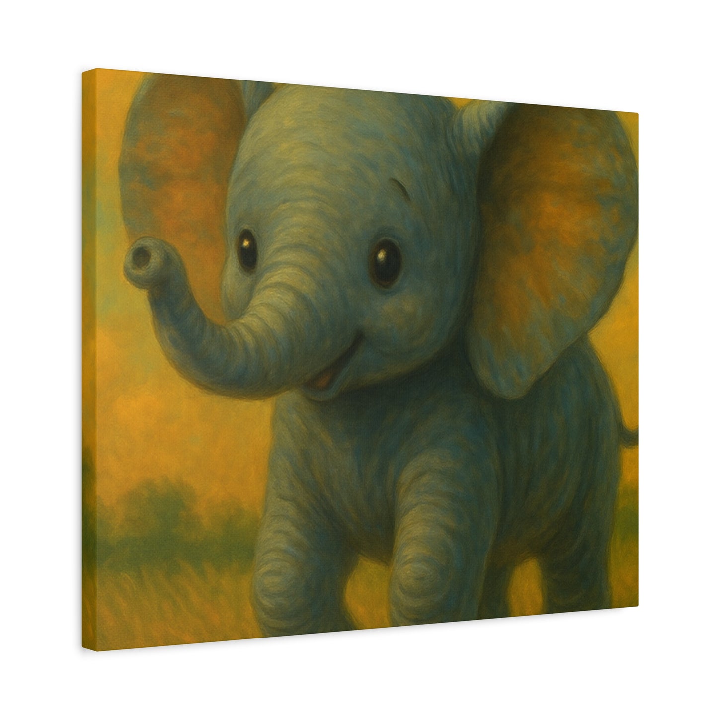 Elephant Canvas Art Print, Cute Nursery Wall Decor, Kids Room Art, Baby Shower Gift, Animal Lover Gift