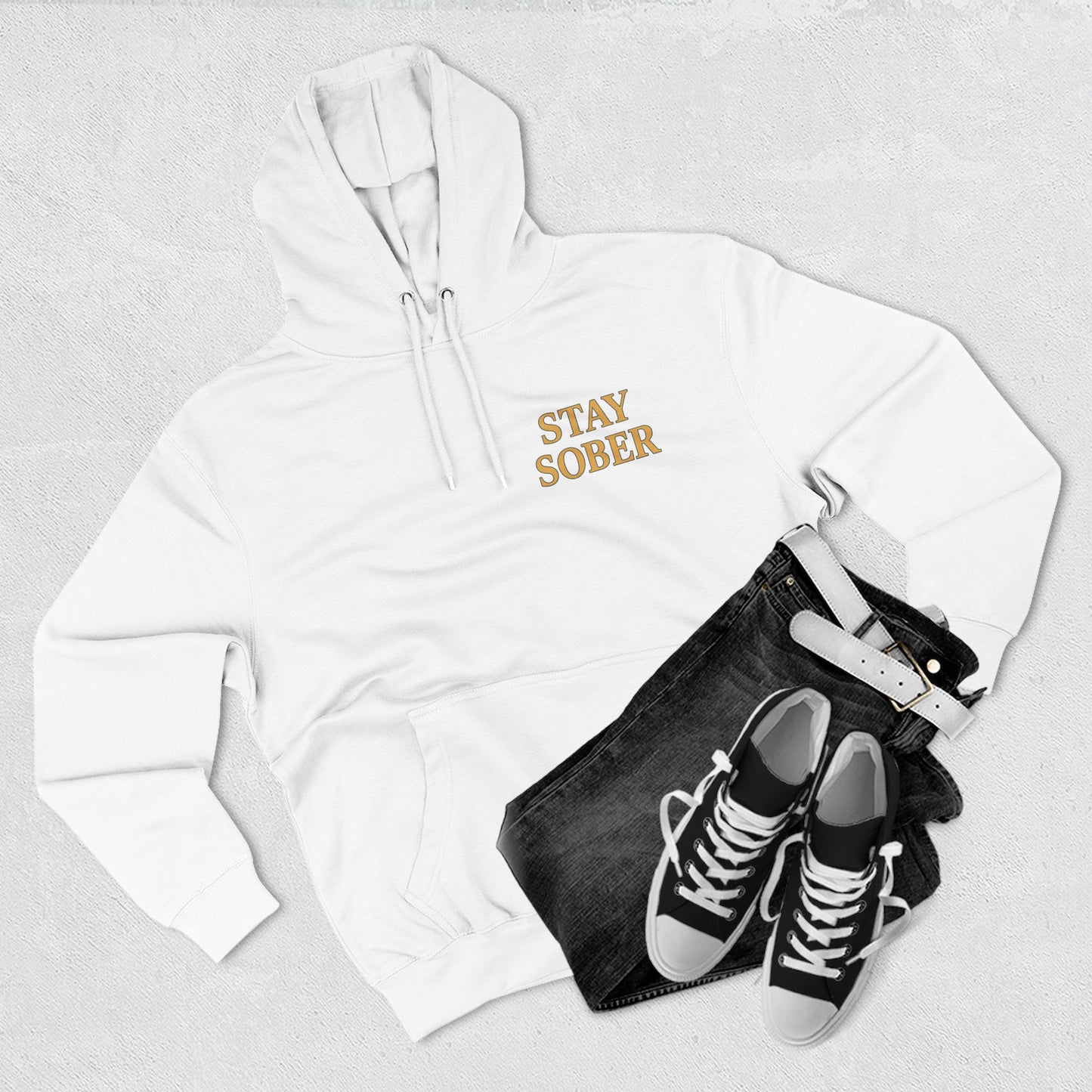 Samurai hoodie- Stay Sober, Defend Peace | Cozy Sweatshirt for Wellness, Gratitude Gifts, Motivation, Mindfulness