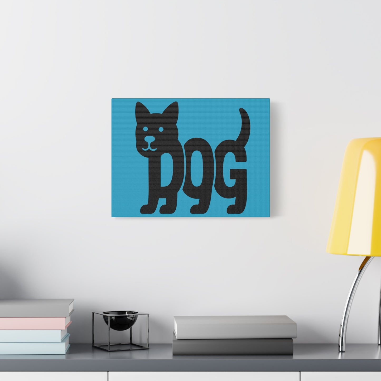 Dog Lover Canvas Art Print, Wall Decor, Home Decoration, Pet-Themed Artwork, Gift for Dog Owners, Blue Dog Art, Animal Lover Gift
