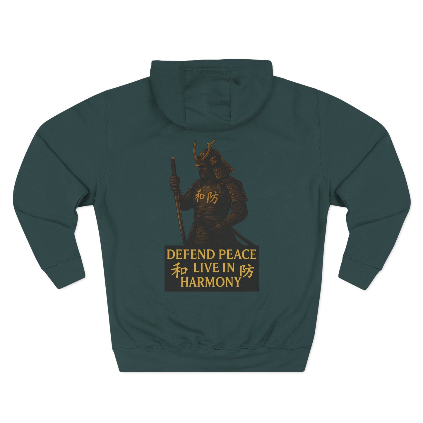 Samurai hoodie- Stay Sober, Defend Peace | Cozy Sweatshirt for Wellness, Gratitude Gifts, Motivation, Mindfulness