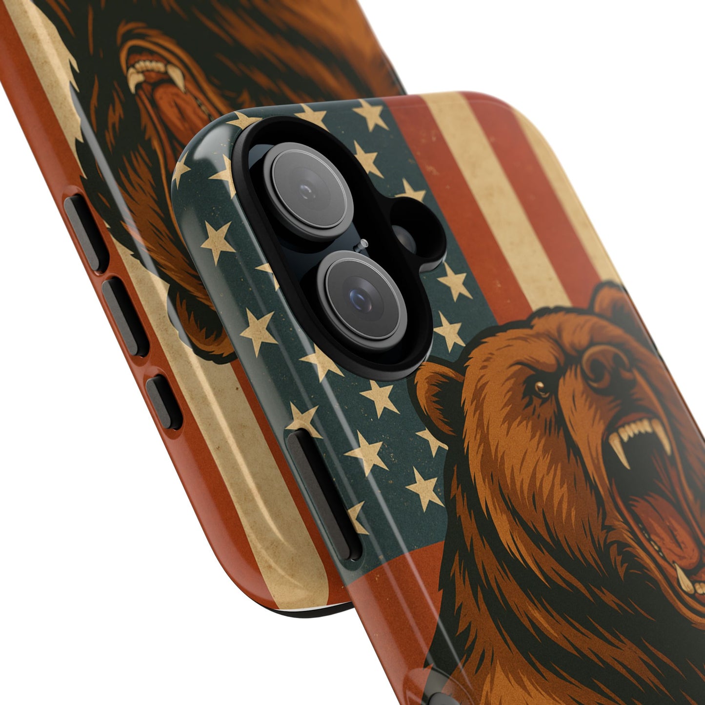 Tough Cases - Patriotic Bear Phone Case, Custom Phone Cover, Strong Protective Case, USA Flag Design, Gift for Outdoors Lovers