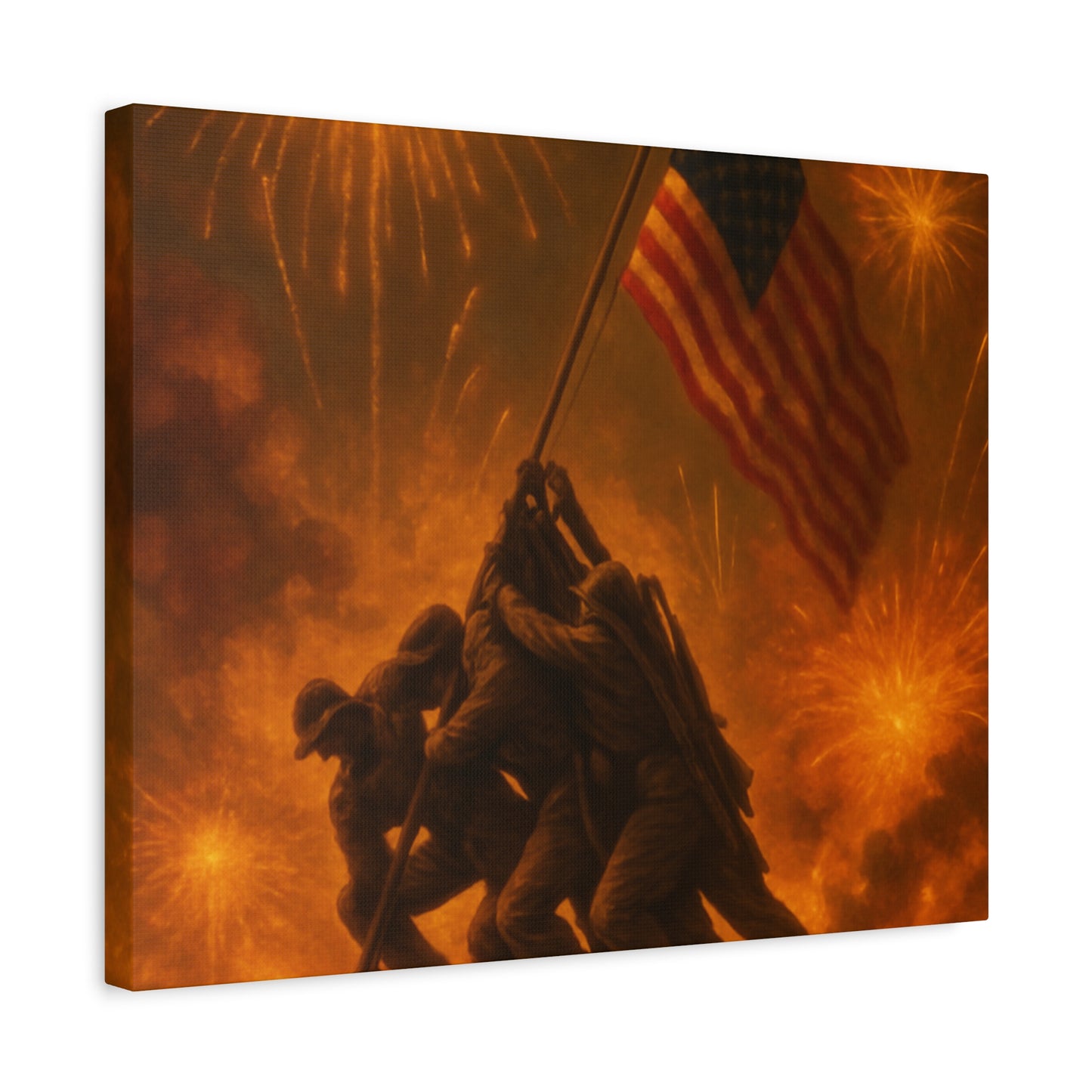 Patriotic Matte Canvas Wall Art, Military Tribute Decor, Independence Day Decoration, Veteran's Day Gift, Home Gallery Display