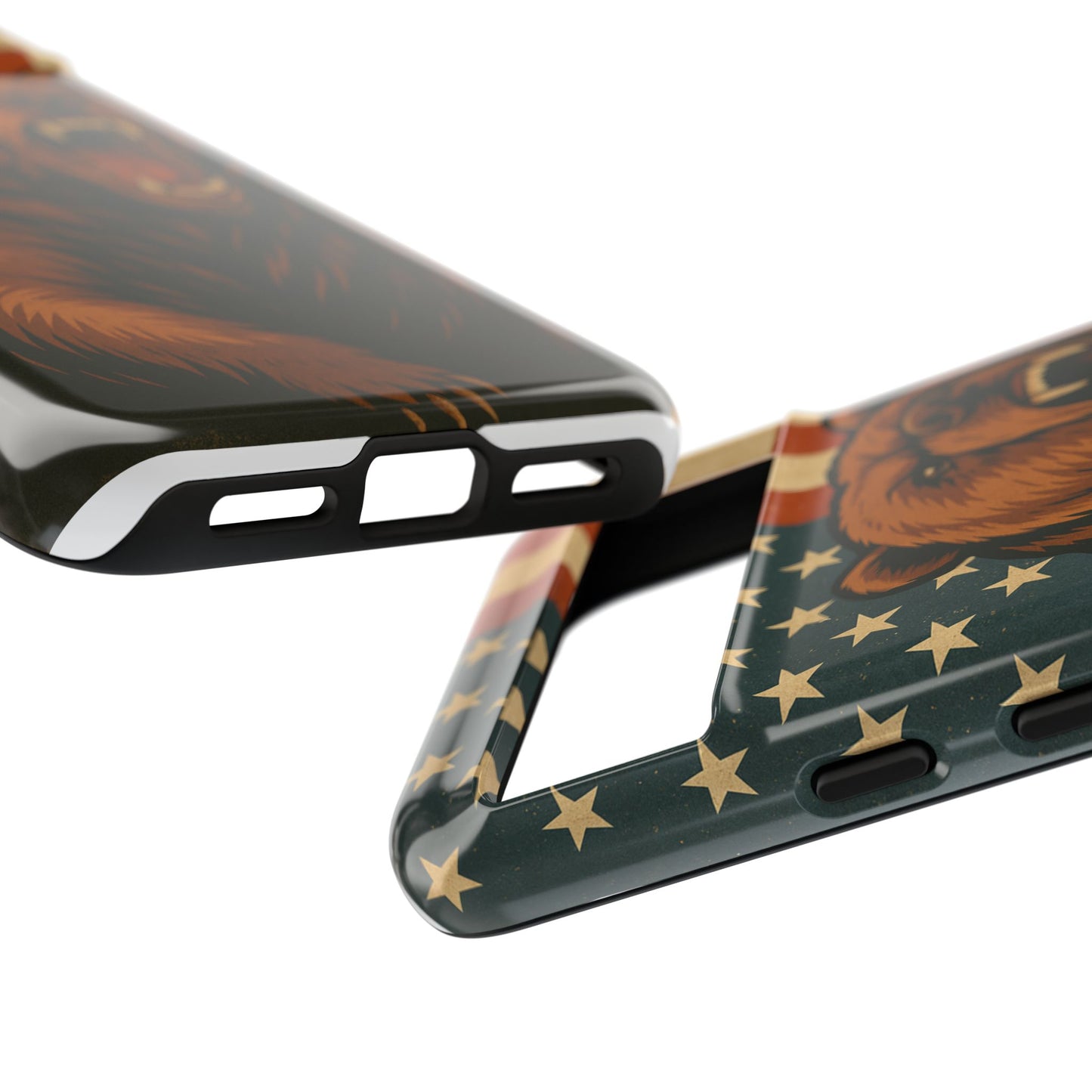 Tough Cases - Patriotic Bear Phone Case, Custom Phone Cover, Strong Protective Case, USA Flag Design, Gift for Outdoors Lovers