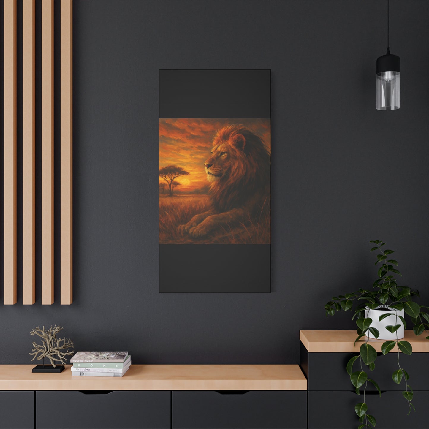 King of the Savanna - Lion Sunset Canvas
