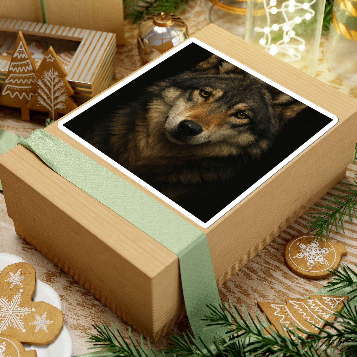 Wolf Kiss-Cut Stickers, Decorative Art Stickers, Laptop Stickers, Animal Lover Gifts, Wilderness Decor, Nature Stickers, Unique Wall Art