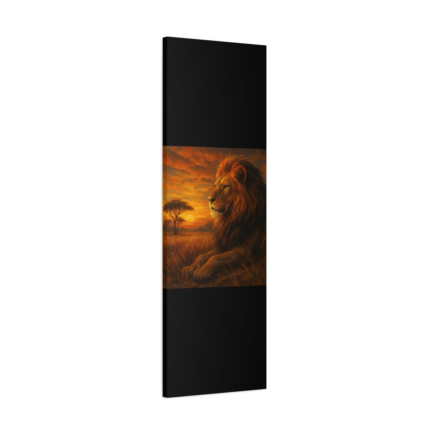 King of the Savanna - Lion Sunset Canvas