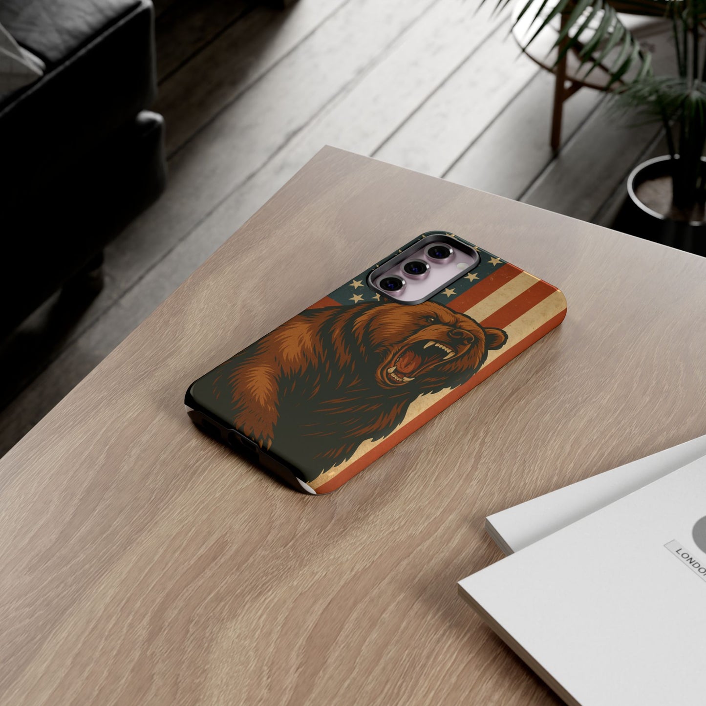 Tough Cases - Patriotic Bear Phone Case, Custom Phone Cover, Strong Protective Case, USA Flag Design, Gift for Outdoors Lovers