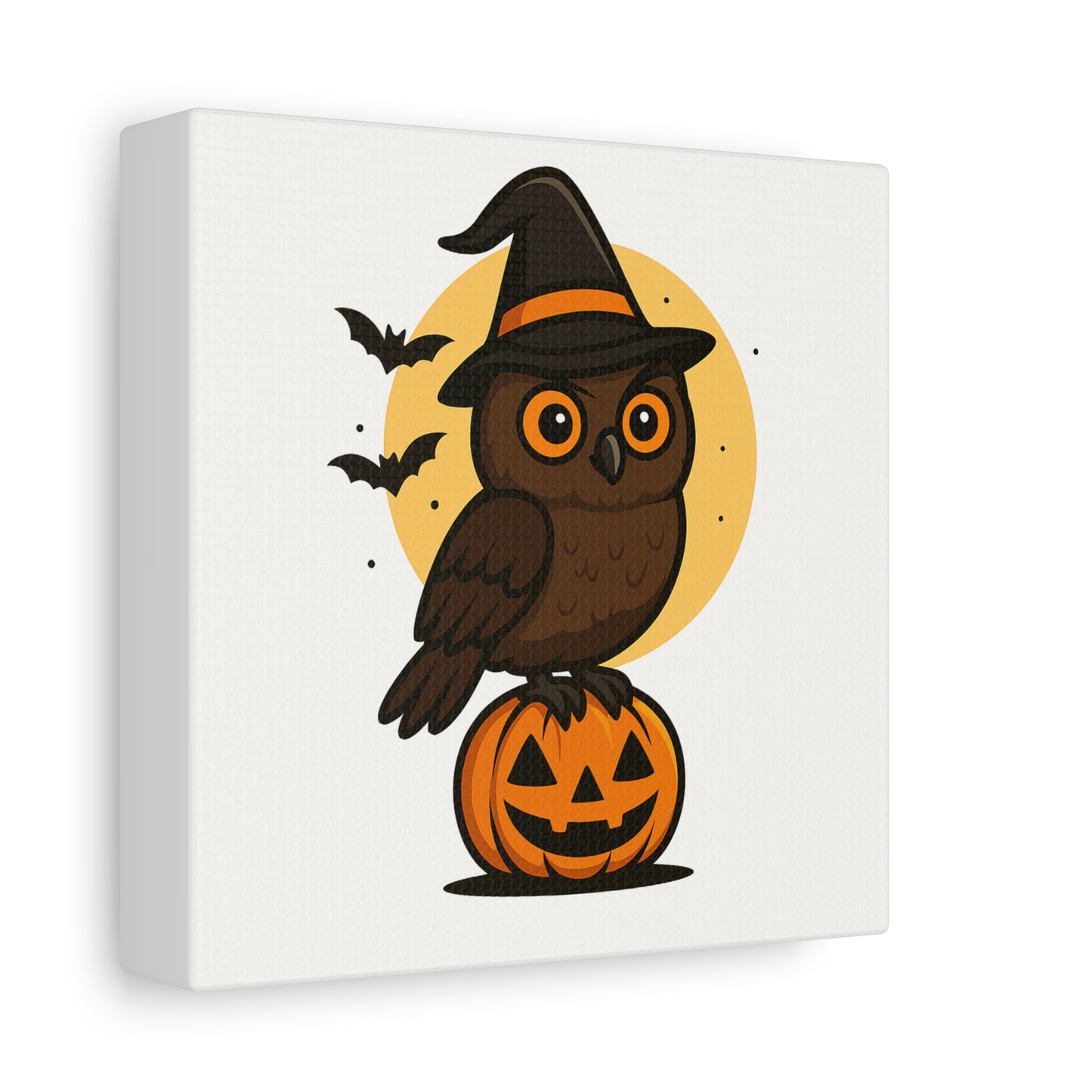 Halloween Owl Canvas Art, Fall Decor, Pumpkin Wall Decor, Spooky Home Decoration, Kids Room Wall Art