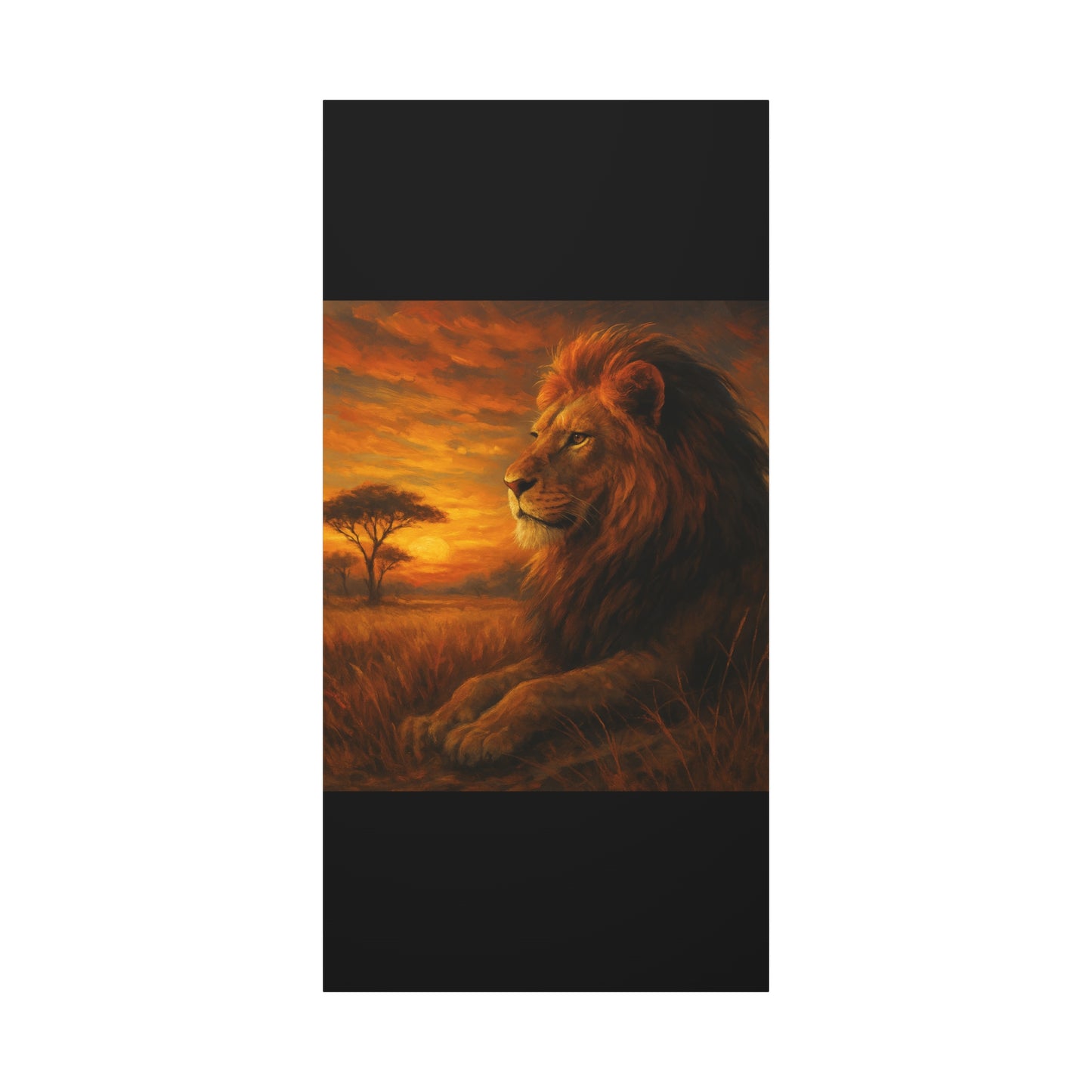 King of the Savanna - Lion Sunset Canvas