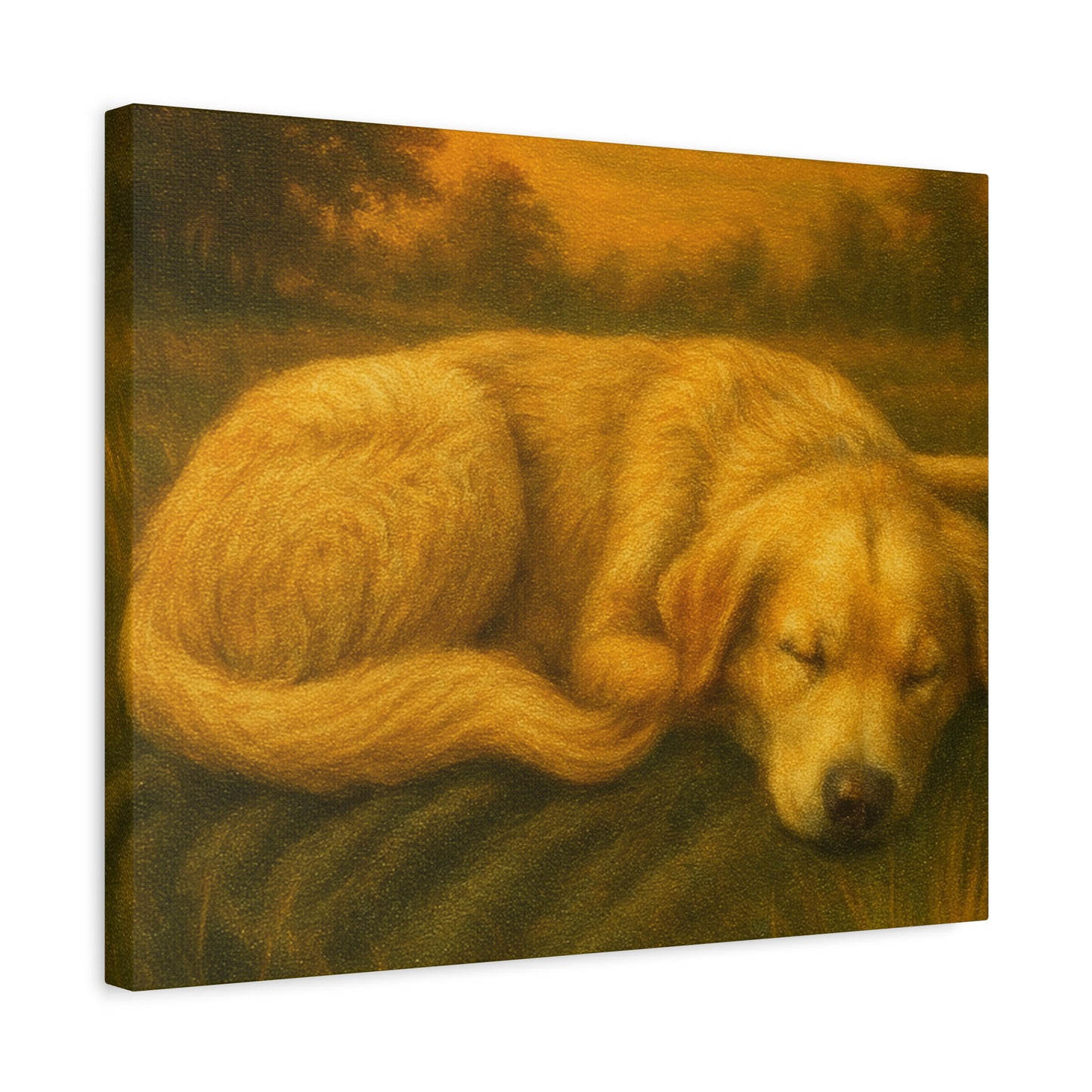 Golden Retriever Art Canvas Print, Dog Lovers Decor, Warm Home Wall Art, Gift for Pet Owners, Relaxing Pet Artwork