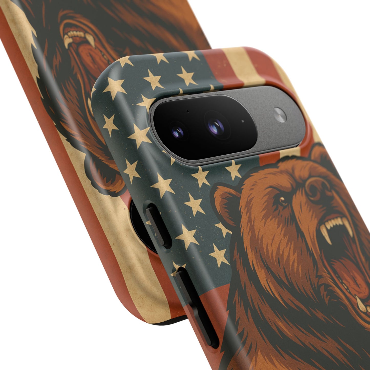 Tough Cases - Patriotic Bear Phone Case, Custom Phone Cover, Strong Protective Case, USA Flag Design, Gift for Outdoors Lovers