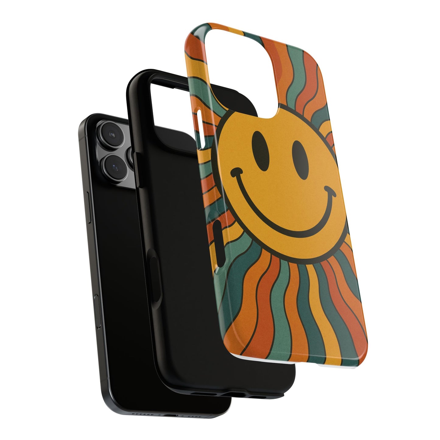 Colorful Smiley Phone Case, Retro Vibe Phone Cover, Cute Gift for Kids and Adults, Fun Protector for Everyday Use, Eco-Friendly Merchandise